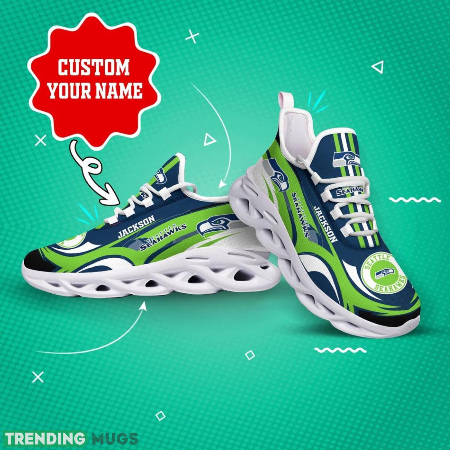 Seattle Seahawks NFL Max Soul Shoes Custom Name Hot Trending Men And Women Sport Gift Max Soul Seattle Seahawks NFL Max Soul Shoes Custom Name Hot Trending Men And Women Sport Gift Max Soul