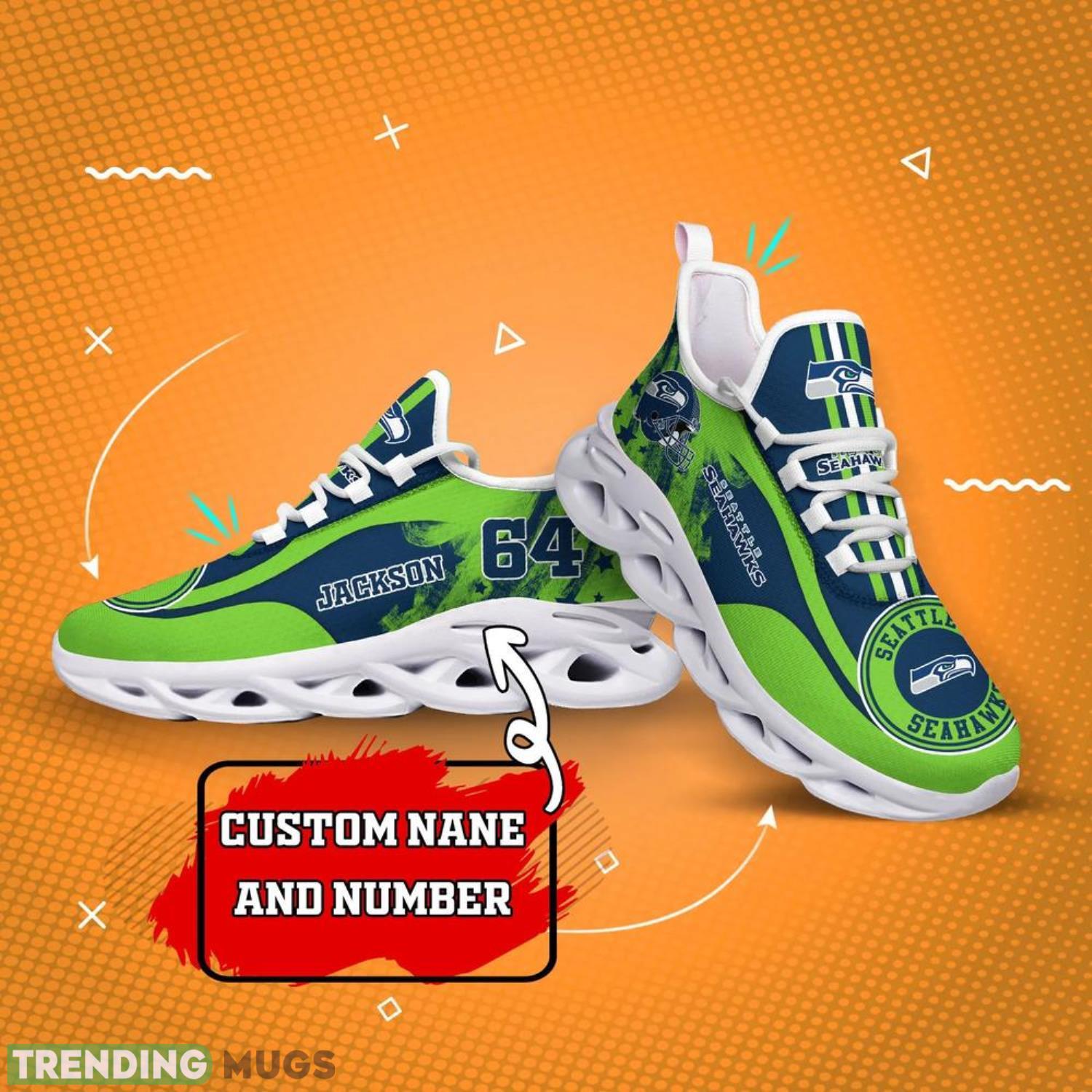 Seattle Seahawks NFL Max Soul Shoes Custom Name Running Shoes Hot Trending Gift NFL Fans Max Soul Seattle Seahawks NFL Max Soul Shoes Custom Name Running Shoes Hot Trending Gift NFL Fans Max Soul