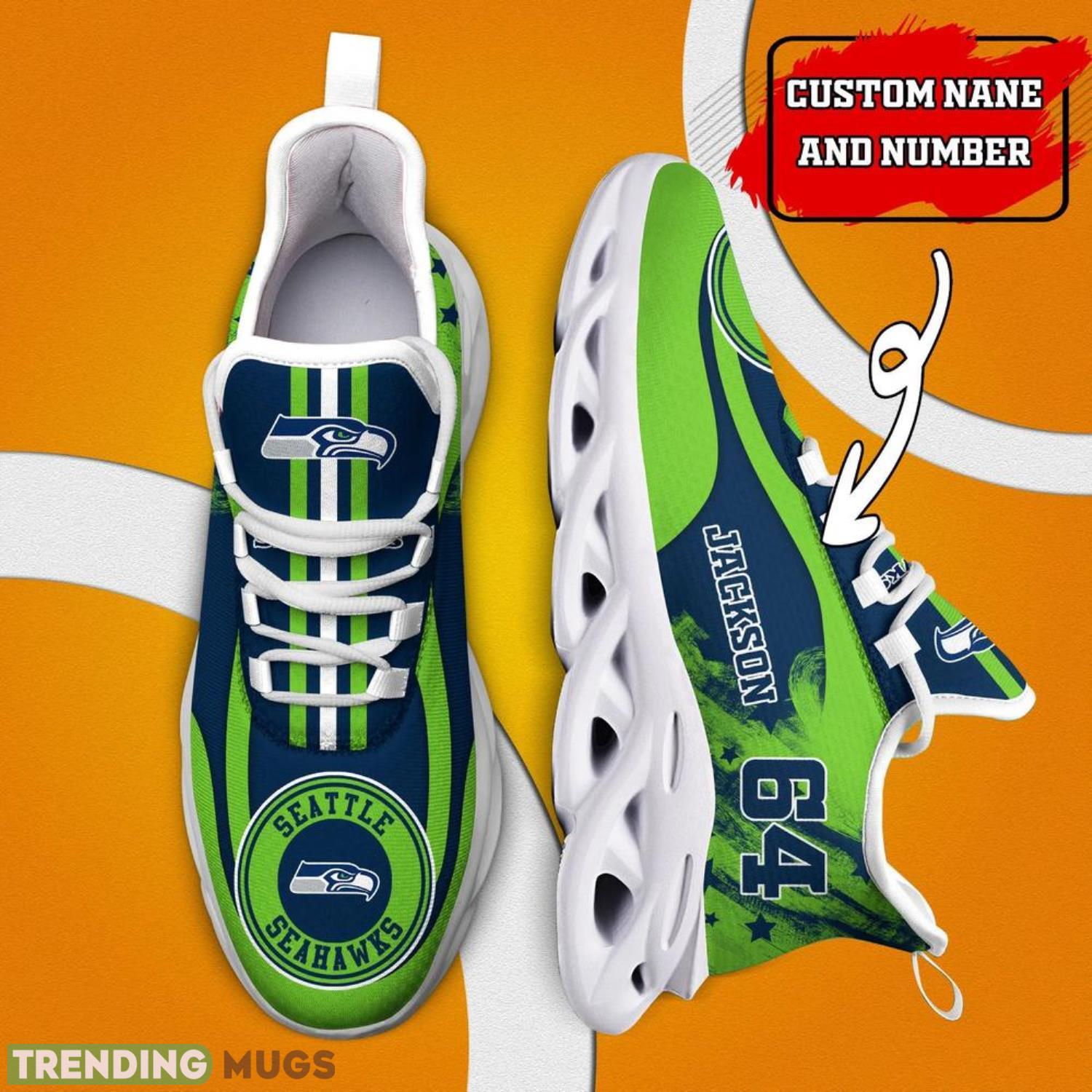 Seattle Seahawks NFL Max Soul Shoes Custom Name Running Shoes Hot Trending Gift NFL Fans Max Soul Seattle Seahawks NFL Max Soul Shoes Custom Name Running Shoes Hot Trending Gift NFL Fans Max Soul