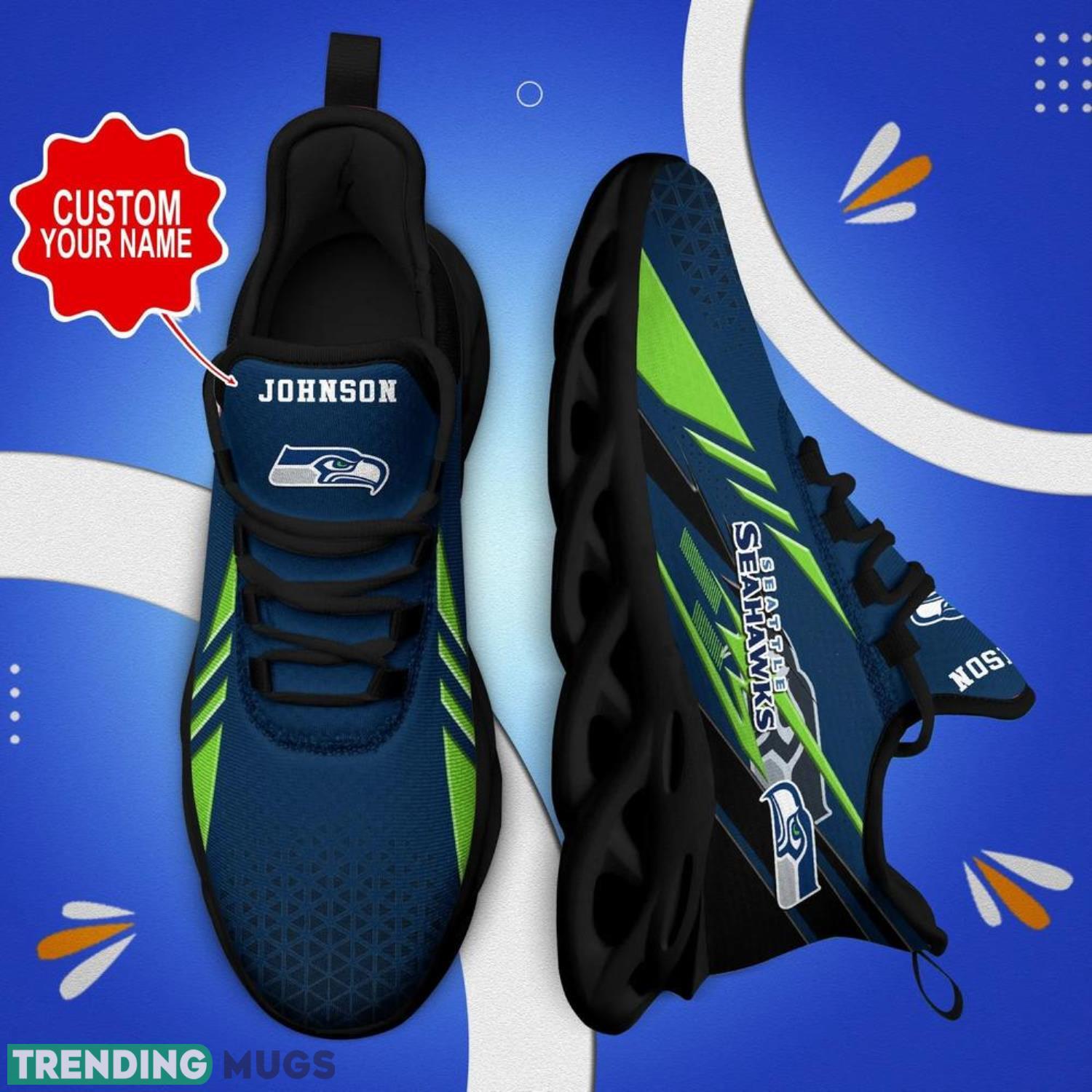 Seattle Seahawks NFL Max Soul Shoes Custom Name – Sneakers Hot Trending Gift NFL Fans Product Photo 1 Seattle Seahawks NFL Max Soul Shoes Custom Name – Sneakers Hot Trending Gift NFL Fans Product Photo 1