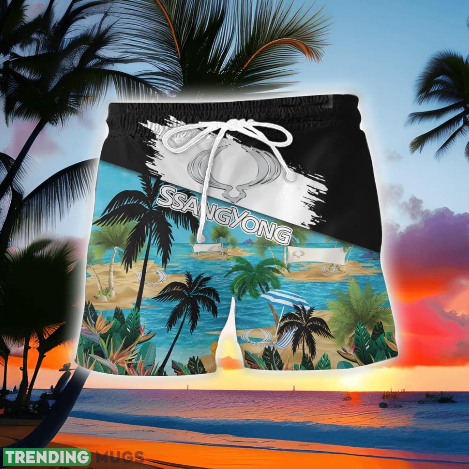 SsangYong Motor Beach Coconut Pattern Aloha Hawaiian Shirt And Shorts Hawaiian & Short SsangYong Motor Beach Coconut Pattern Aloha Hawaiian Shirt And Shorts Hawaiian & Short