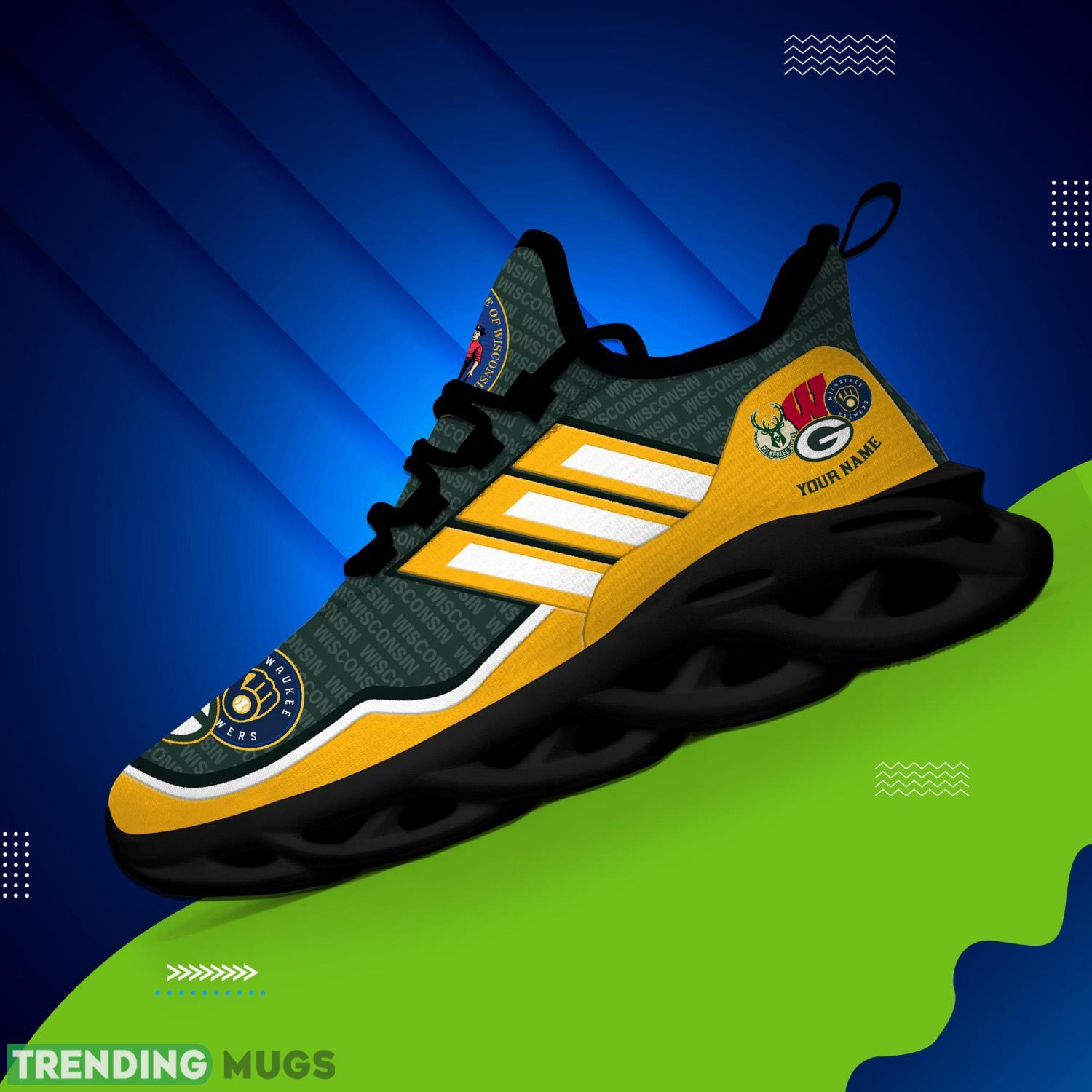 Striped Style Running Sneakers Wisconsin Green Clunky Max Soul Shoes Max Soul Striped Style Running Sneakers Wisconsin Green Clunky Max Soul Shoes Max Soul