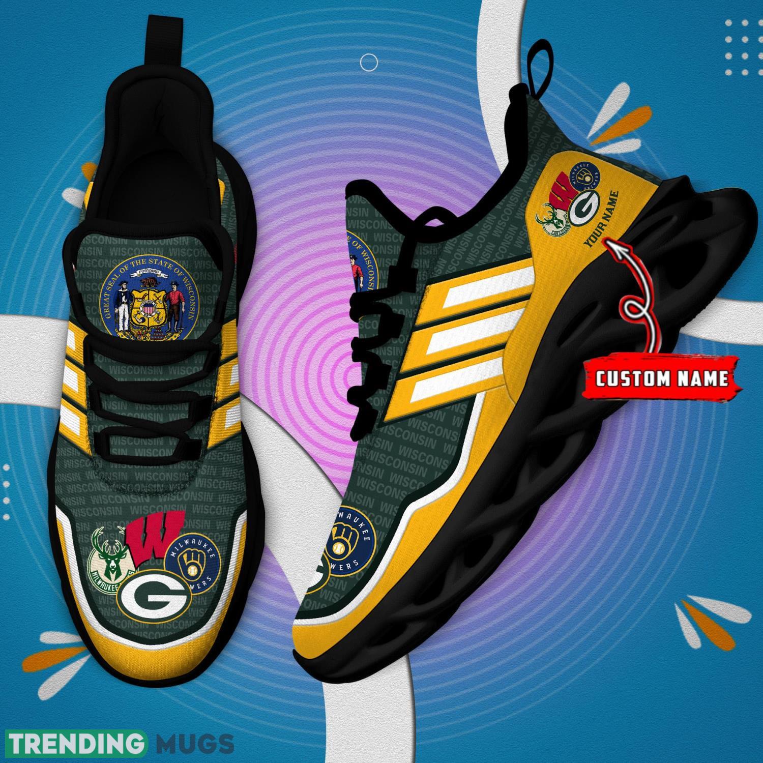 Striped Style Running Sneakers Wisconsin Green Clunky Max Soul Shoes Max Soul Striped Style Running Sneakers Wisconsin Green Clunky Max Soul Shoes Max Soul