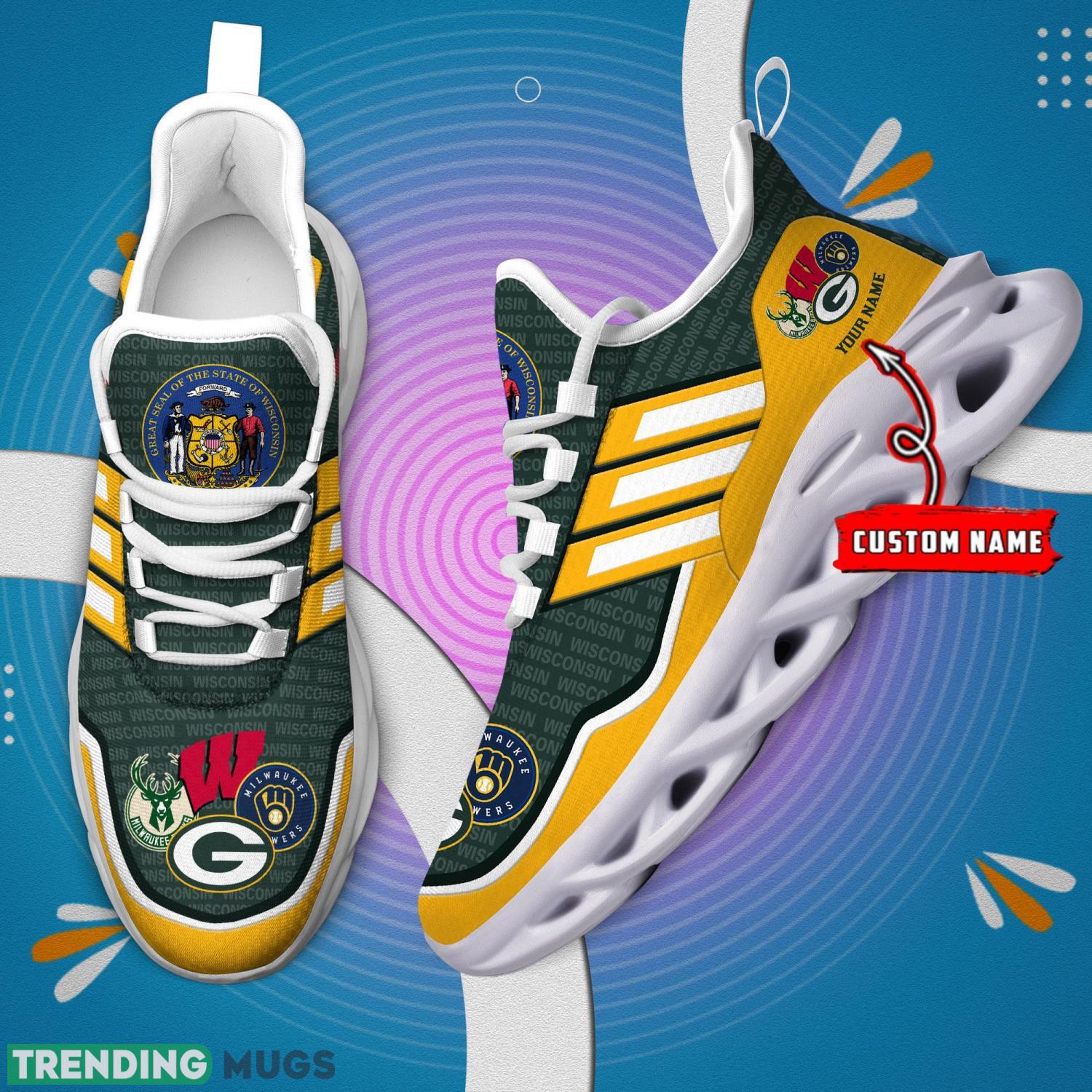 Striped Style Running Sneakers Wisconsin Green Clunky Max Soul Shoes Max Soul Striped Style Running Sneakers Wisconsin Green Clunky Max Soul Shoes Max Soul