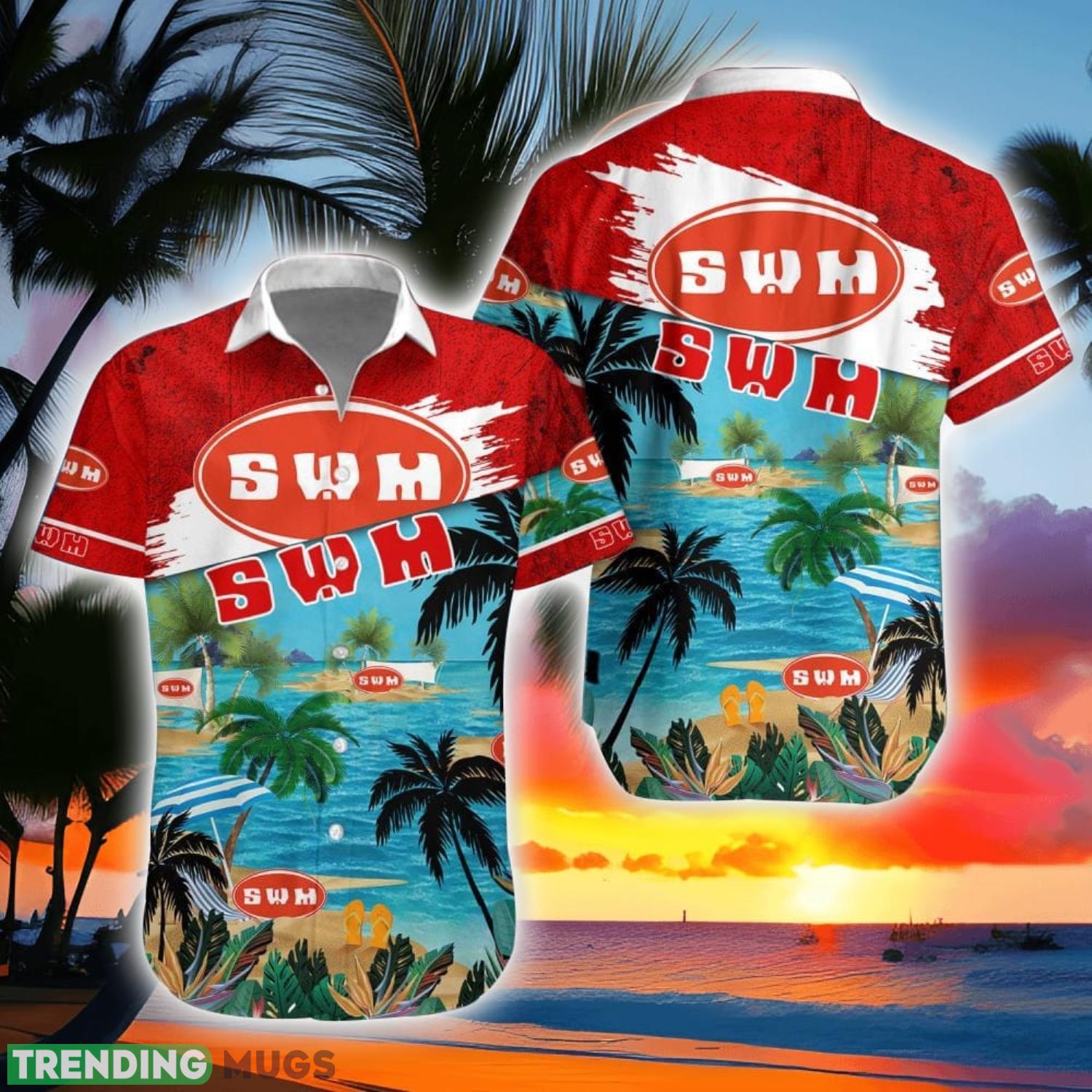 SWM Motorcycles Beach Coconut Pattern Aloha Hawaiian Shirt And Shorts Product Photo 1 SWM Motorcycles Beach Coconut Pattern Aloha Hawaiian Shirt And Shorts Product Photo 1