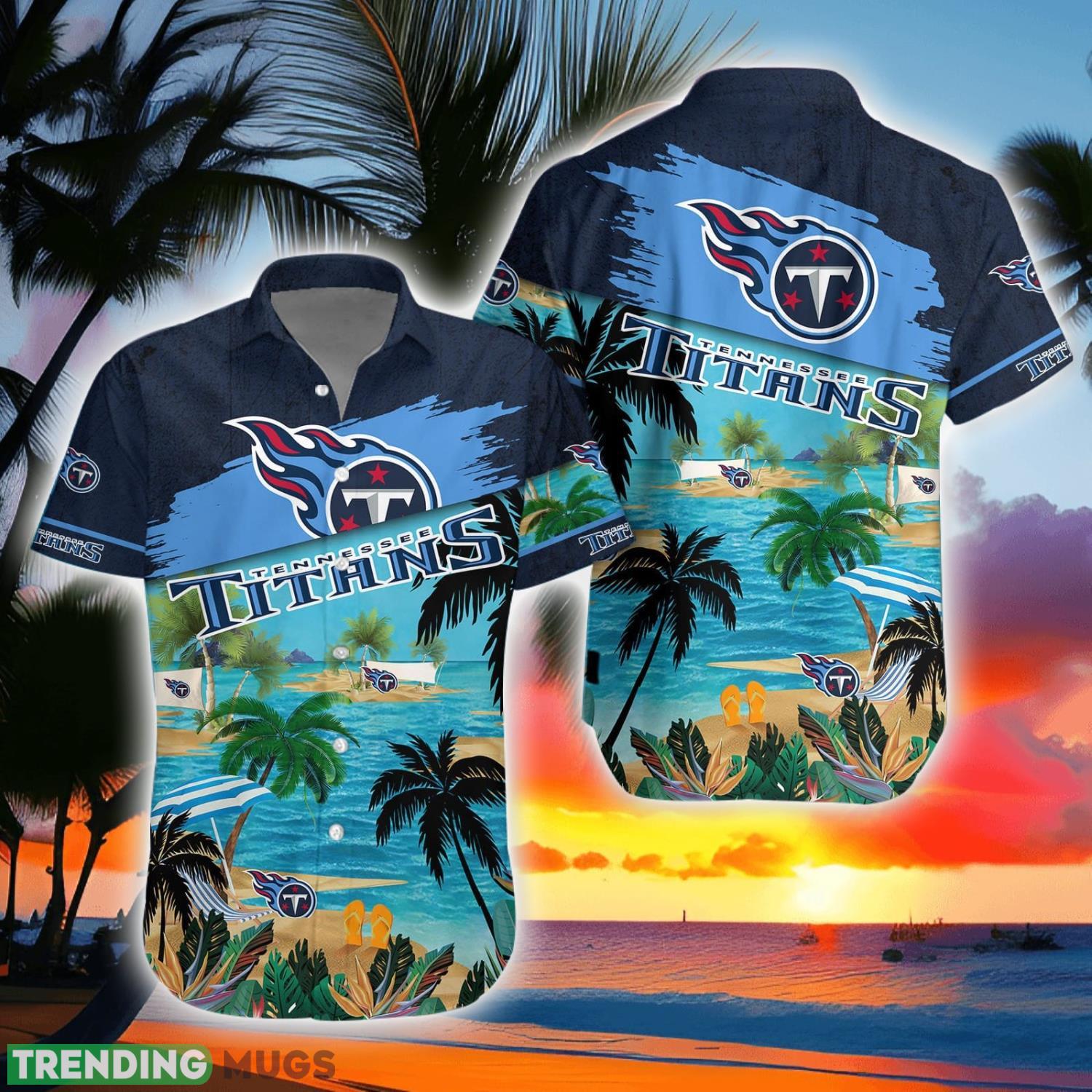 Tennessee Titans Beach Coconut Pattern Aloha Hawaiian Shirt And Shorts Product Photo 1 Tennessee Titans Beach Coconut Pattern Aloha Hawaiian Shirt And Shorts Product Photo 1