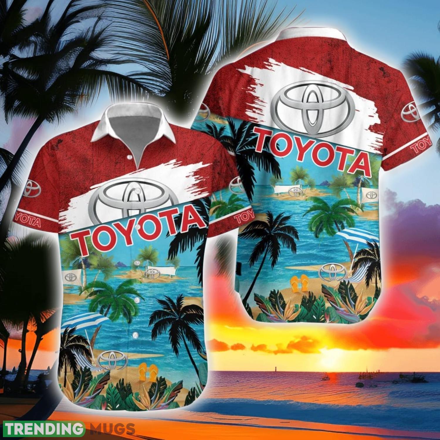 Toyota Beach Coconut Pattern Aloha Hawaiian Shirt And Shorts Product Photo 1 Toyota Beach Coconut Pattern Aloha Hawaiian Shirt And Shorts Product Photo 1