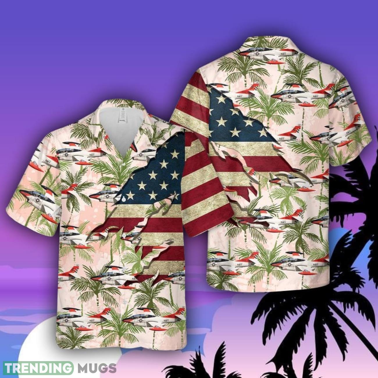 US Navy North American T-2C Buckeye 3D All Over Printed Hawaiian Shirt Product Photo 1
