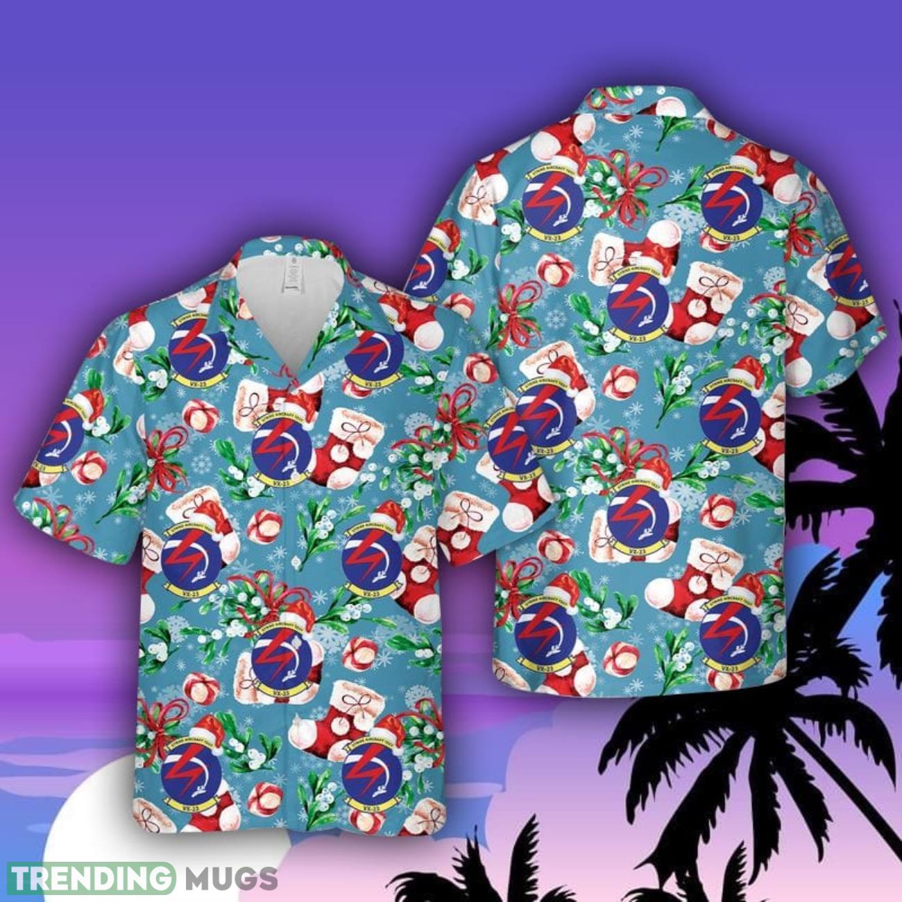 US Navy VX-23 Salty Dogs Christmas Aloha Hawaiian Shirt Men And Women Beach Shirt Product Photo 1