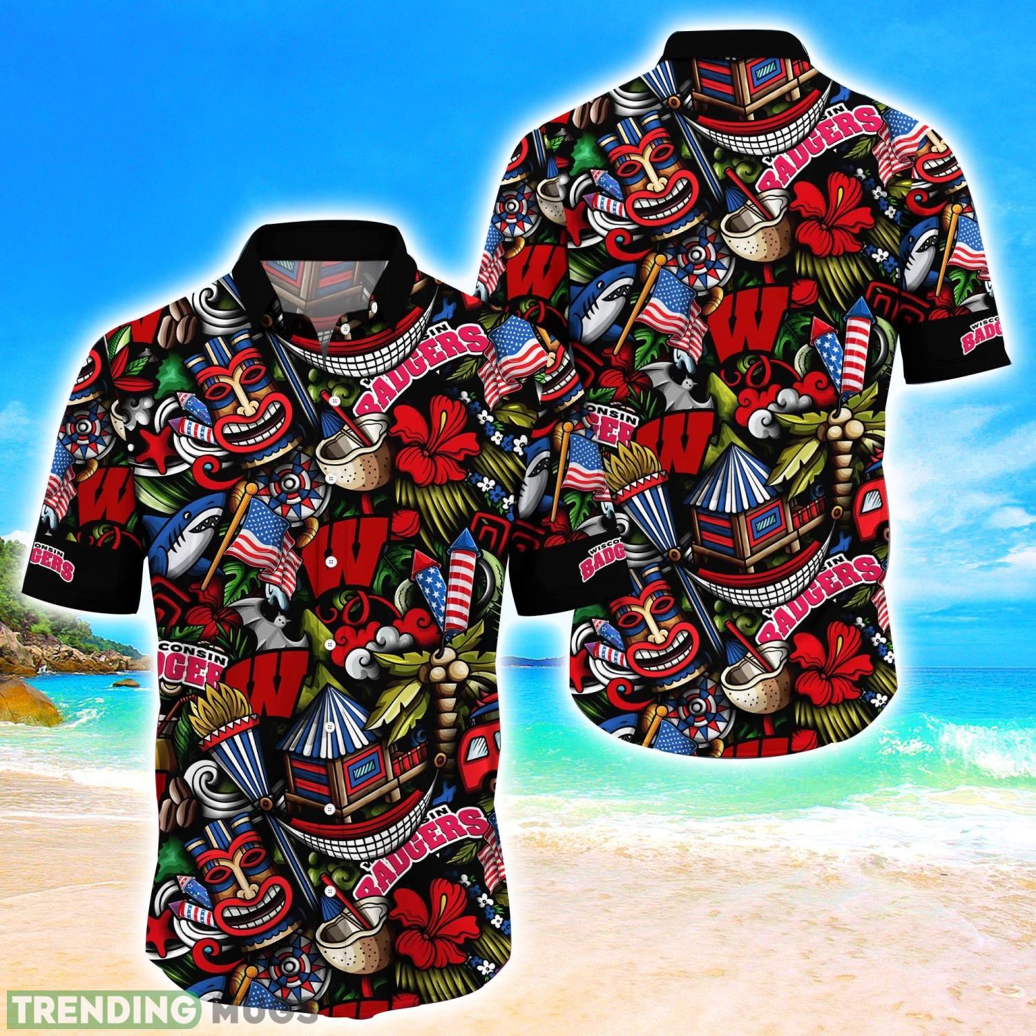 Wisconsin Badgers NCAA1 Flower Hawaii Shirt Aloha Funny Pattern Summer Shirts Product Photo 1 Wisconsin Badgers NCAA1 Flower Hawaii Shirt Aloha Funny Pattern Summer Shirts Product Photo 1