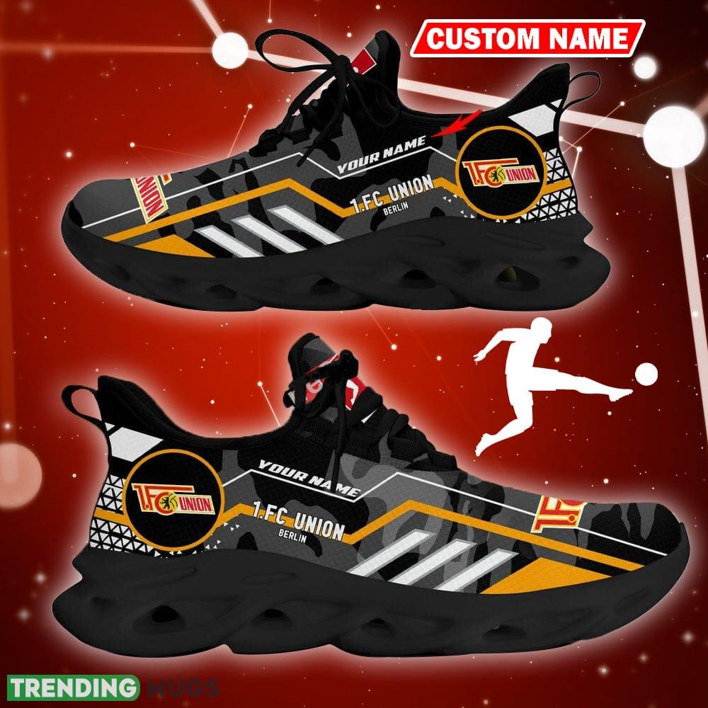 1. FC Union Berlin Logo Sport Sneakers Camo Black Max Soul Shoes Custom Name Max Soul 1. FC Union Berlin Logo Sport Sneakers Camo Black Max Soul Shoes Custom Name Max Soul