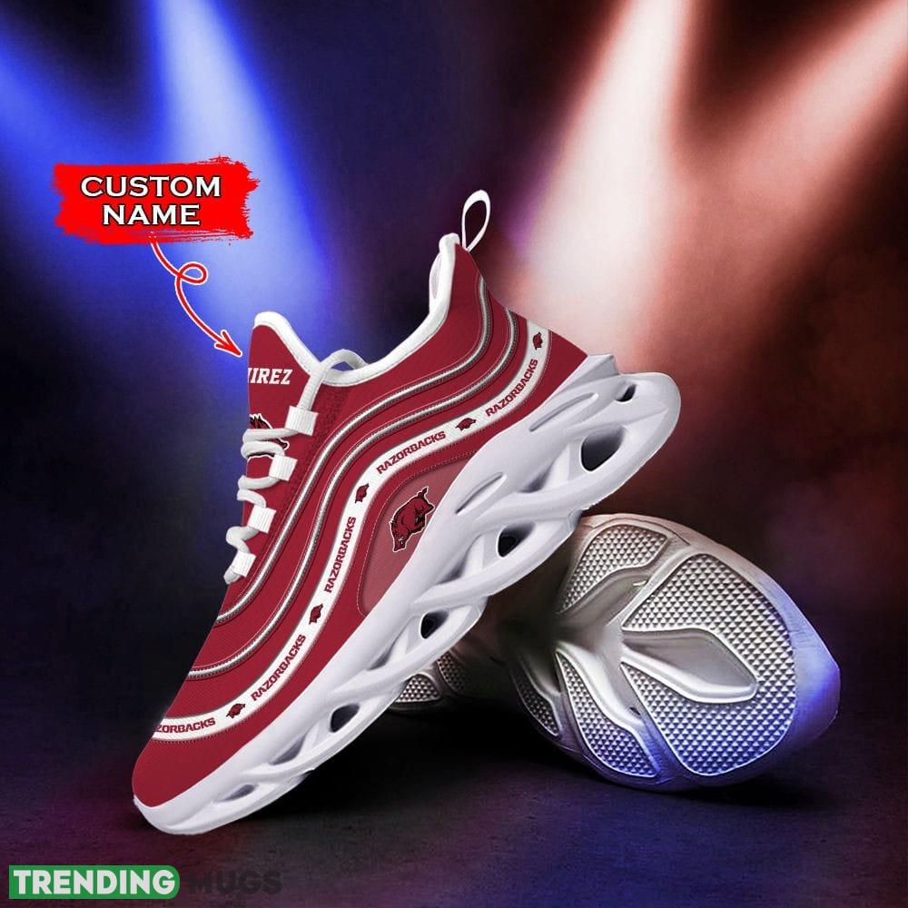 Arkansas Razorbacks Lineitem Luau Custom Name Max Soul Sneakers Luxury NCAA Shoes For Men Women Gift For Fans Hawaiian Shirt Arkansas Razorbacks Lineitem Luau Custom Name Max Soul Sneakers Luxury NCAA Shoes For Men Women Gift For Fans Hawaiian Shirt