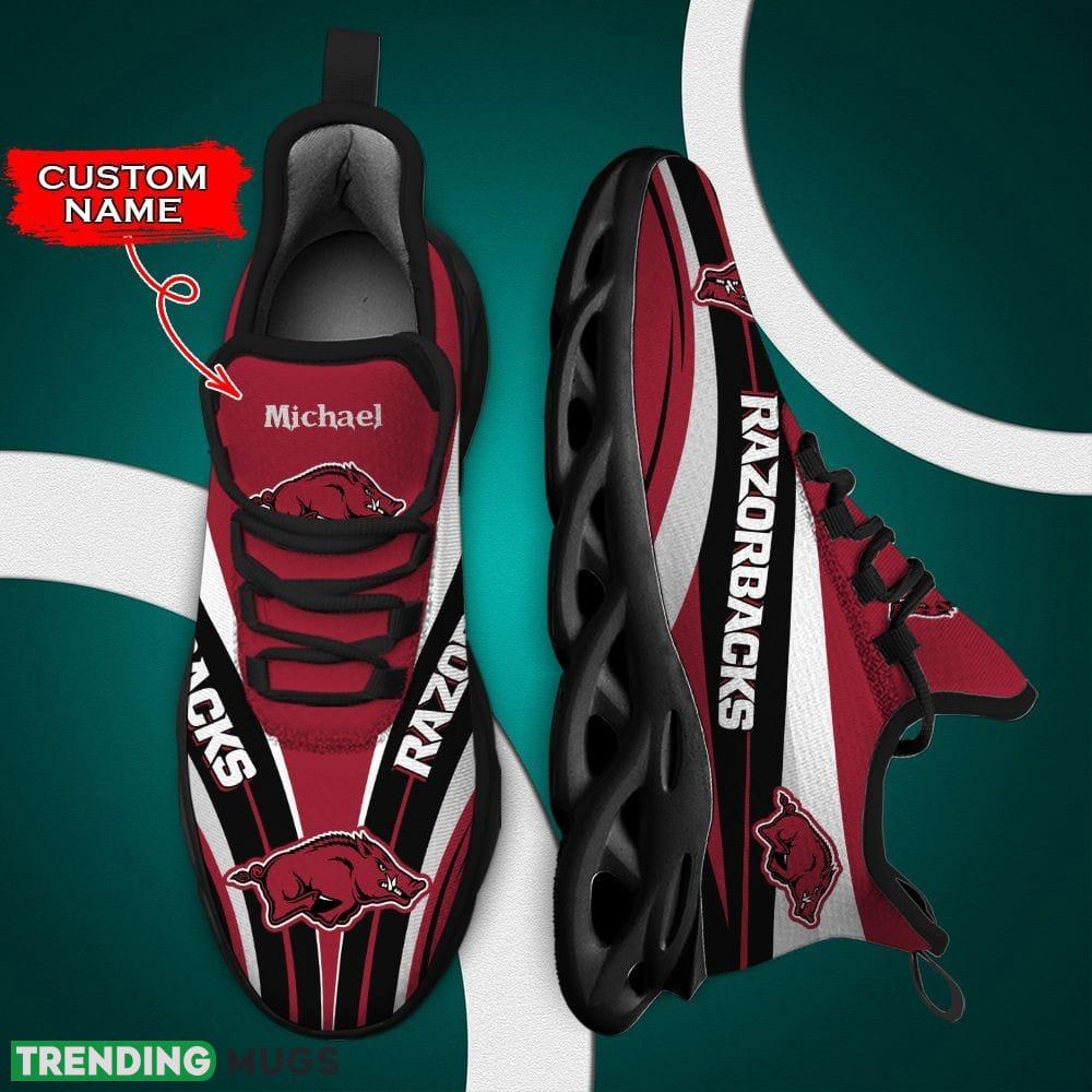 Arkansas Razorbacks Surf Custom Name Max Soul Sneakers Luxury NCAA Clunky For Men Women Gift For Fans Hawaiian Shirt Arkansas Razorbacks Surf Custom Name Max Soul Sneakers Luxury NCAA Clunky For Men Women Gift For Fans Hawaiian Shirt