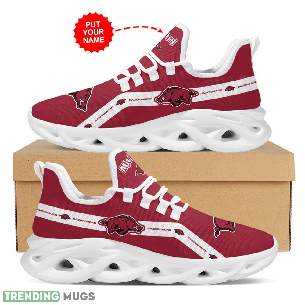 Arkansas Razorbacks Tropic Custom Name Max Soul Sneakers Luxury NCAA1 Shoes For Men Women Gift Chunky For Fans - Arkansas Razorbacks Shoes Max Soul Luxury NCAA1_1