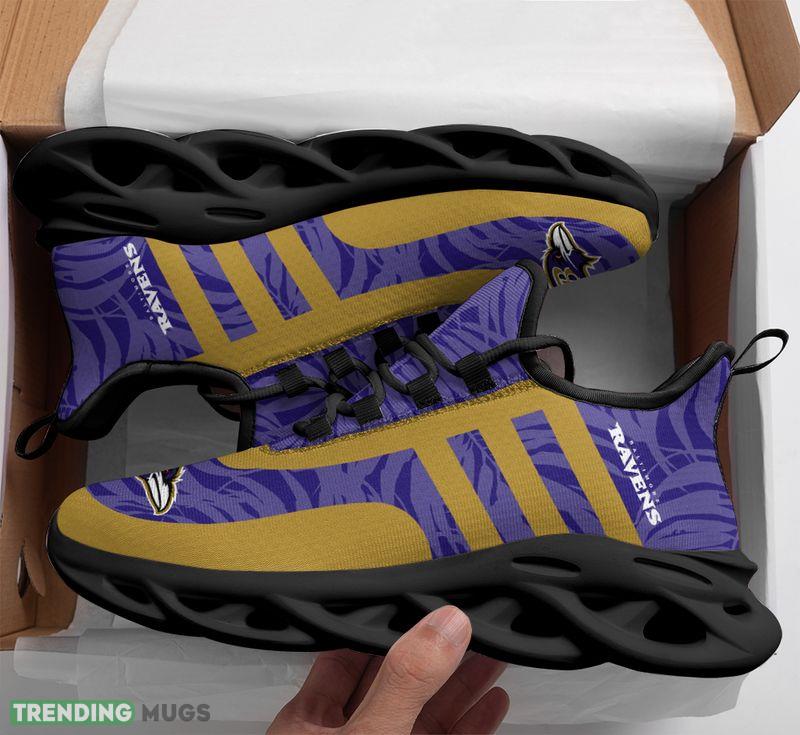 Baltimore Ravens Leaf and Stripe Pattern Men's and Women's Max Soul Shoes Envision Running Sneakers Max Soul Baltimore Ravens Leaf and Stripe Pattern Men's and Women's Max Soul Shoes Envision Running Sneakers Max Soul