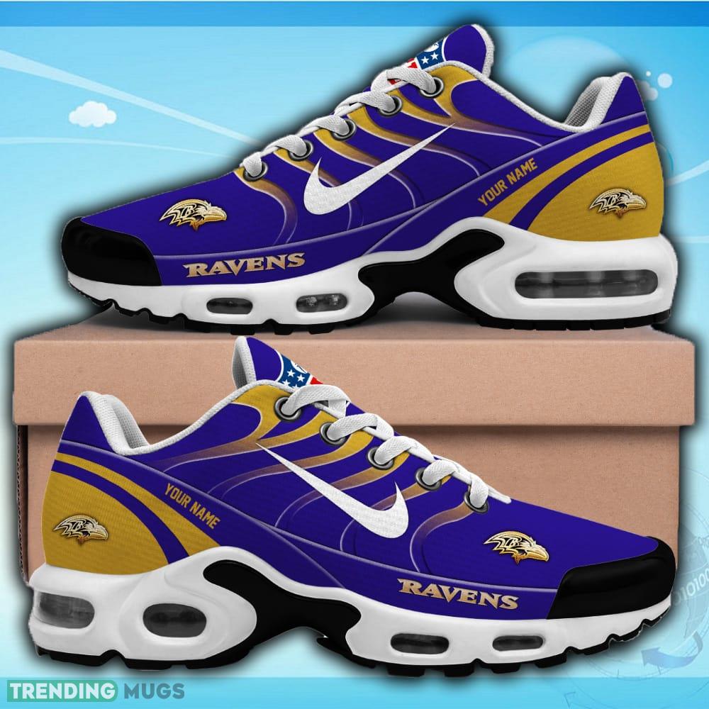 Baltimore Ravens NFL Teams Custom Name Air Cushion Sports Shoes Gift For Fans Running Shoes Baltimore Ravens NFL Teams Custom Name Air Cushion Sports Shoes Gift For Fans Running Shoes