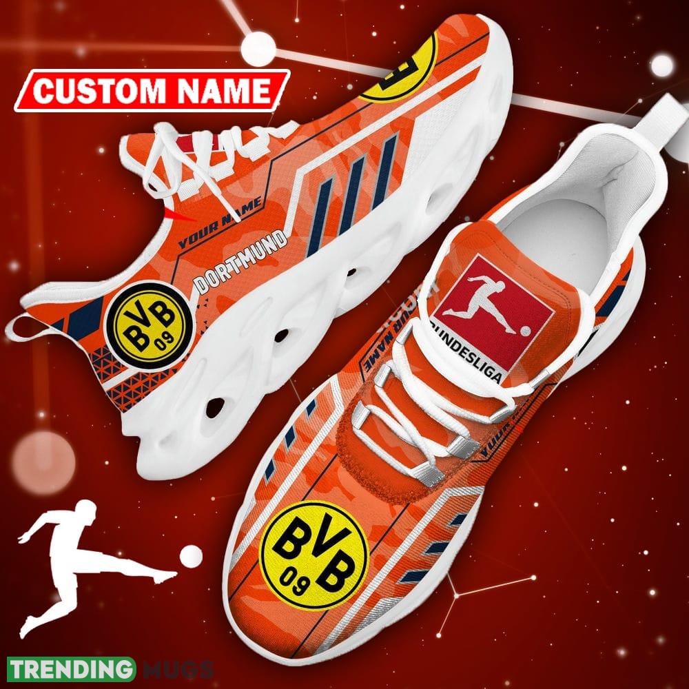 Borussia Dortmund Logo Chunky Sneakers Camo Orange Max Soul Shoes Custom Name Max Soul Borussia Dortmund Logo Chunky Sneakers Camo Orange Max Soul Shoes Custom Name Max Soul