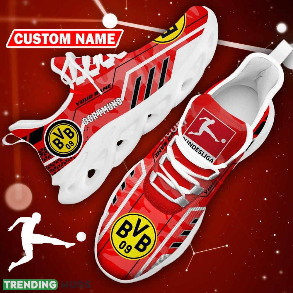 Borussia Dortmund Logo Chunky Sneakers Camo Red Max Soul Shoes Custom Name Max Soul Borussia Dortmund Logo Chunky Sneakers Camo Red Max Soul Shoes Custom Name Max Soul