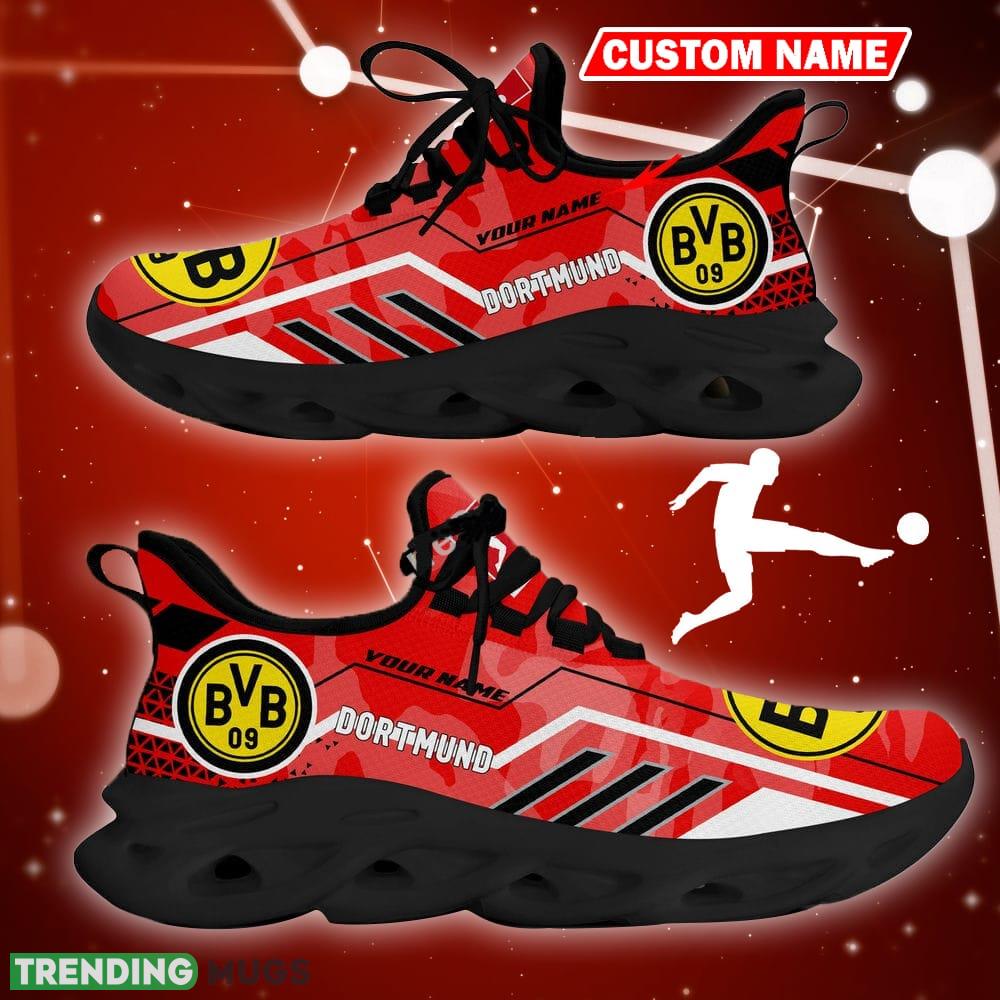 Borussia Dortmund Logo Chunky Sneakers Camo Red Max Soul Shoes Custom Name - Borussia Dortmund Logo Camo Chunky Sneakers Triangle Pattern Max Soul Shoes Photo 0 Borussia Dortmund Logo Chunky Sneakers Camo Red Max Soul Shoes Custom Name - Borussia Dortmund Logo Camo Chunky Sneakers Triangle Pattern Max Soul Shoes Photo 0