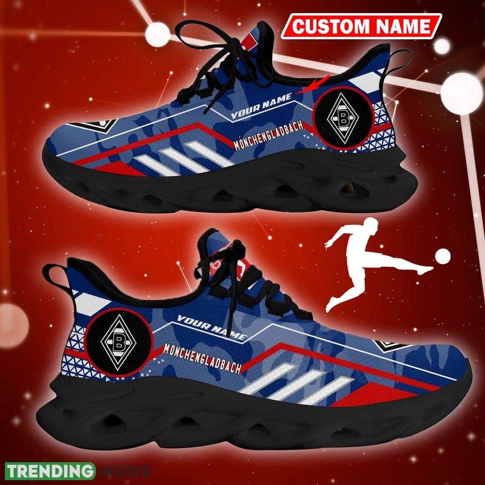 Borussia Monchengladbach Logo Chunky Sneakers Camo Blue Max Soul Shoes Custom Name Max Soul Borussia Monchengladbach Logo Chunky Sneakers Camo Blue Max Soul Shoes Custom Name Max Soul