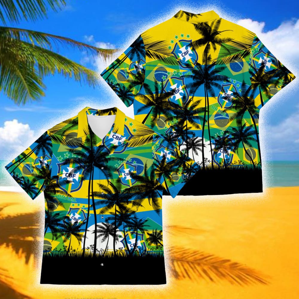 Brazil Coconut Pattern Soccer Team World Cup Qatar Champions Football World Cup 3D Hawaiian Shirt For Fans Men And Women Gift - 160124-071811