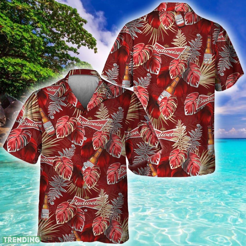 Budweiser Palm Leaves Print Hawaiian Shirt - Budweiser Palm Leaves Print Hawaiian Shirt Budweiser Palm Leaves Print Hawaiian Shirt - Budweiser Palm Leaves Print Hawaiian Shirt