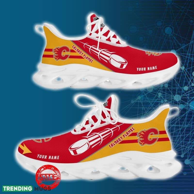 Calgary Flames Sports Shoes Custom Name Fans Gift Max Soul Sneakers New Ideas Max Soul Calgary Flames Sports Shoes Custom Name Fans Gift Max Soul Sneakers New Ideas Max Soul