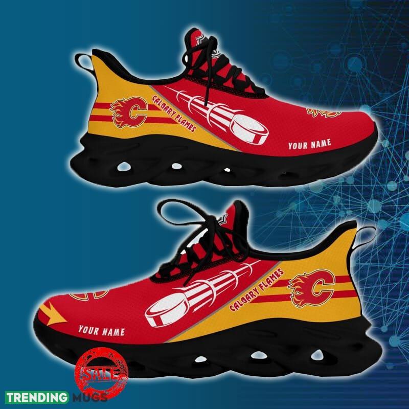 Calgary Flames Sports Shoes Custom Name Fans Gift Max Soul Sneakers New Ideas Max Soul Calgary Flames Sports Shoes Custom Name Fans Gift Max Soul Sneakers New Ideas Max Soul
