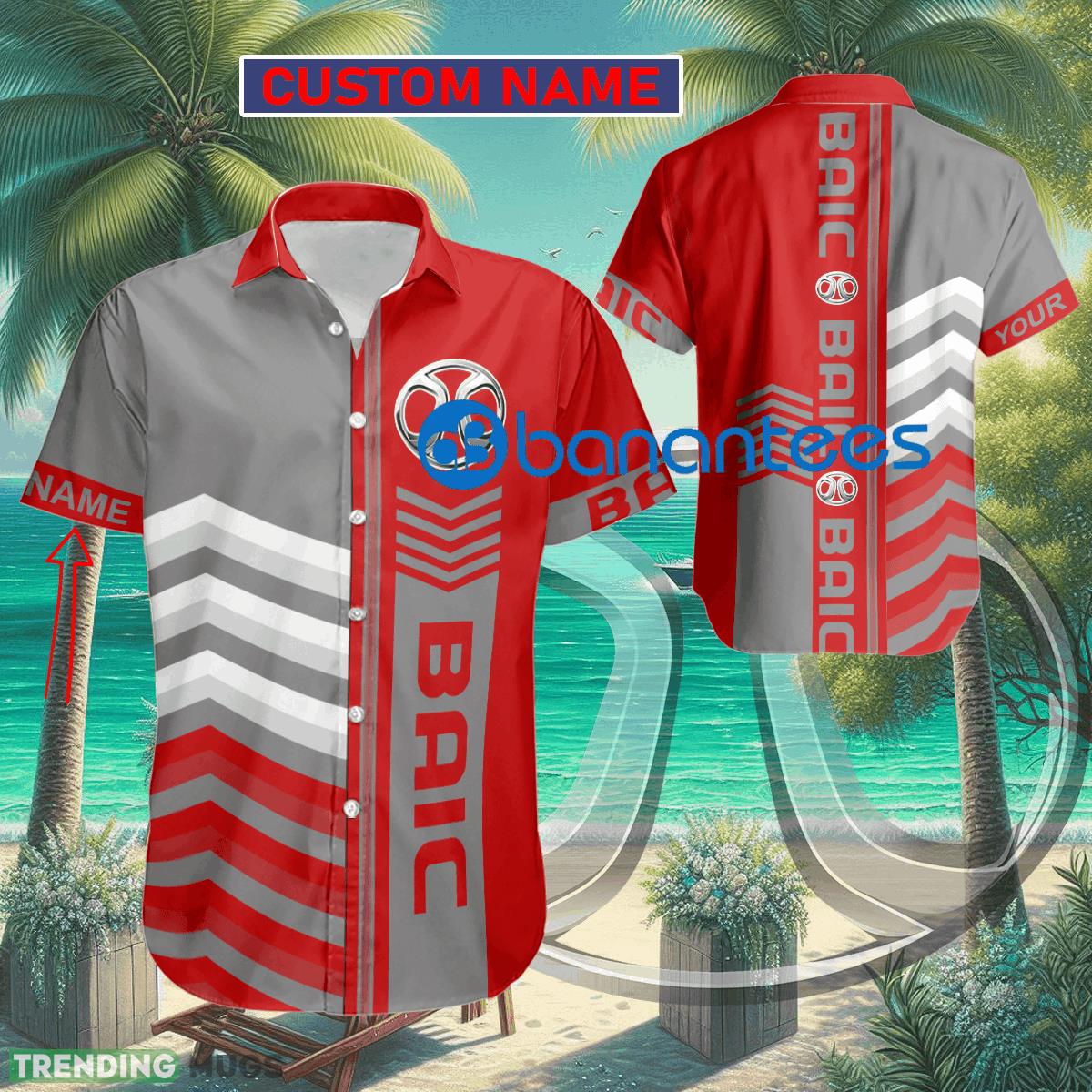 Car Racing BAIC Arrow Pattern Hawaiian Shirt New Custom Name Gift - Car Racing BAIC Arrow Pattern Hawaiian Shirt New Custom Name Gift