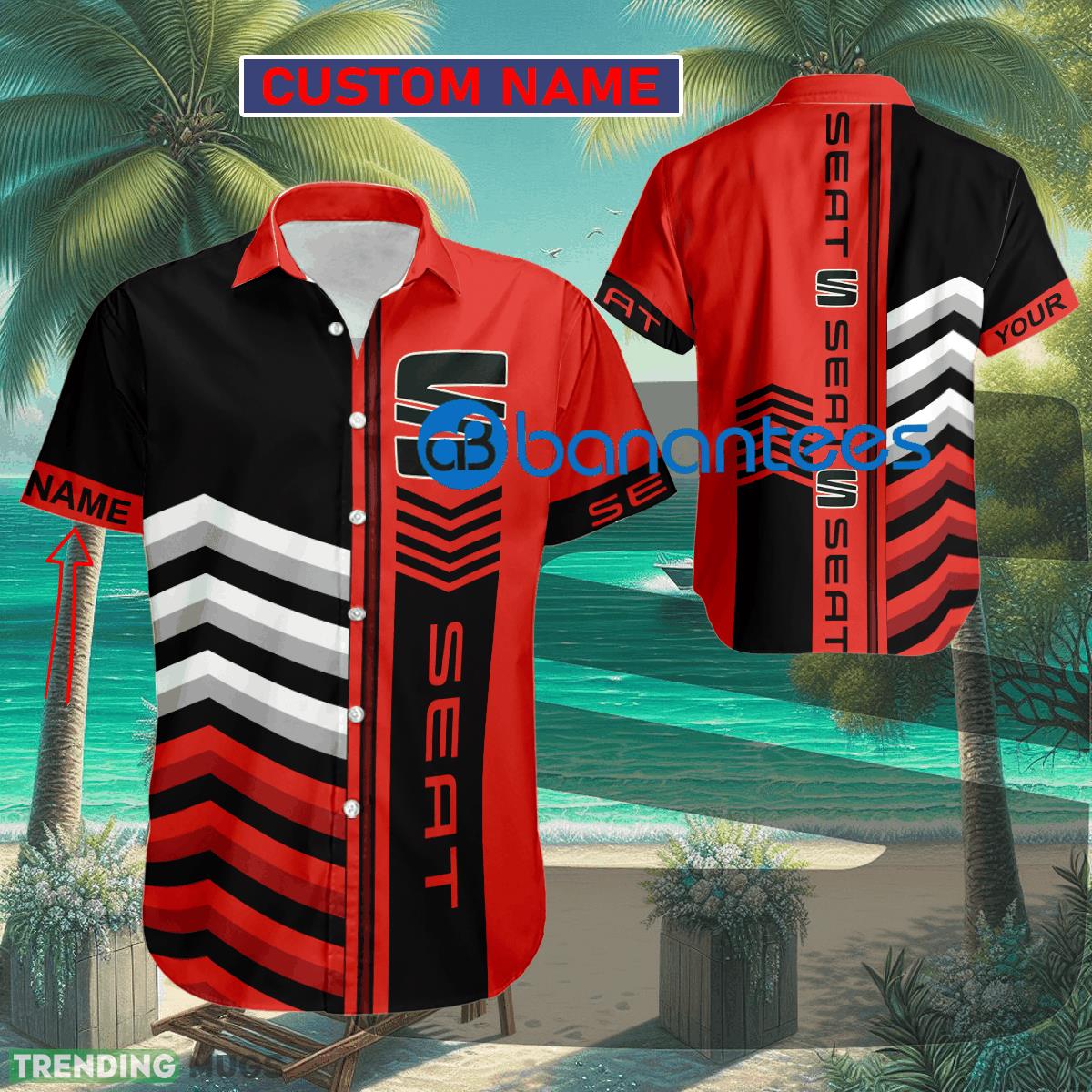 Car Racing Seat Arrow Pattern Hawaiian Shirt New Custom Name Gift - Car Racing Seat Arrow Pattern Hawaiian Shirt New Custom Name Gift