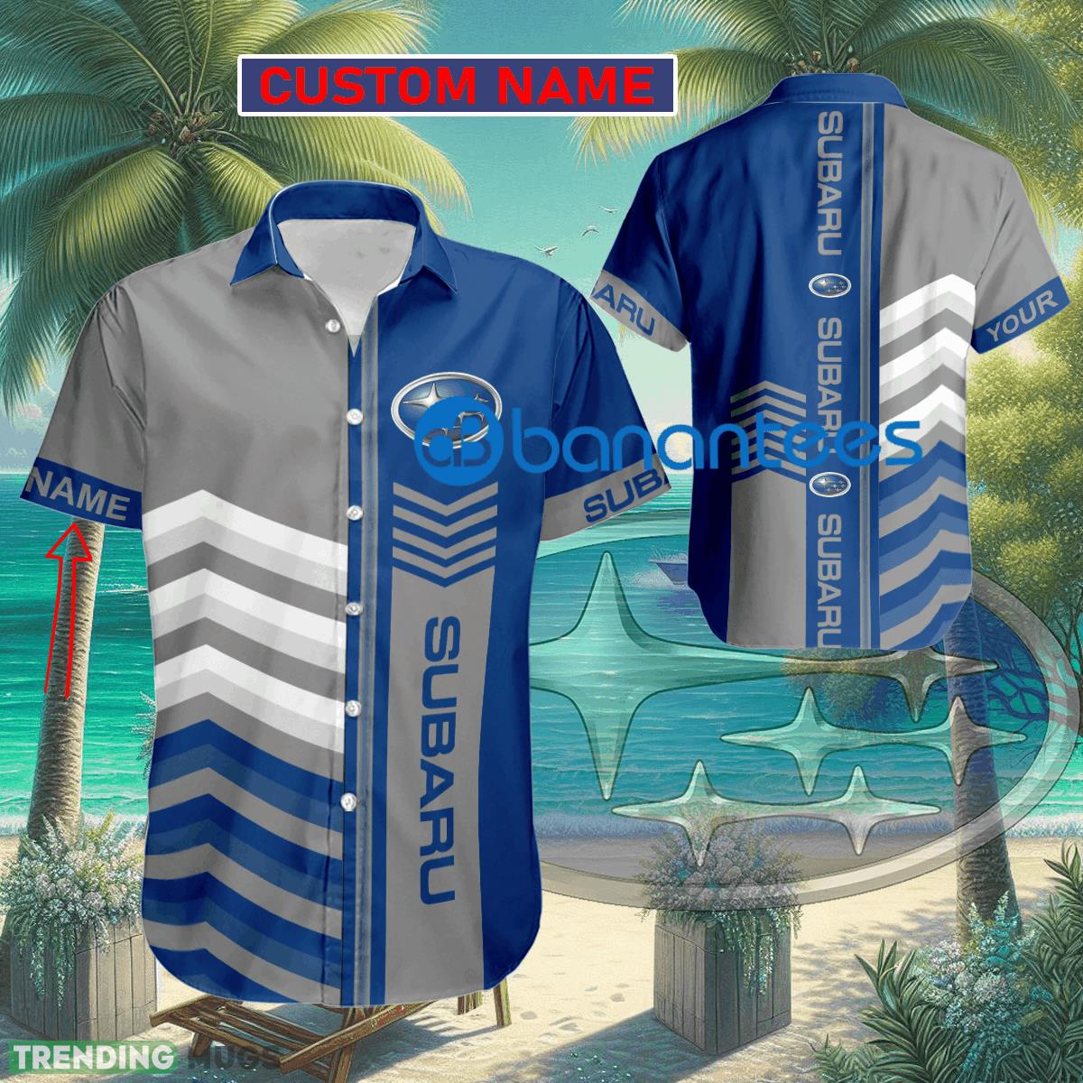Car Racing Subaru Arrow Pattern Hawaiian Shirt New Custom Name Gift - Car Racing Subaru Arrow Pattern Hawaiian Shirt New Custom Name Gift