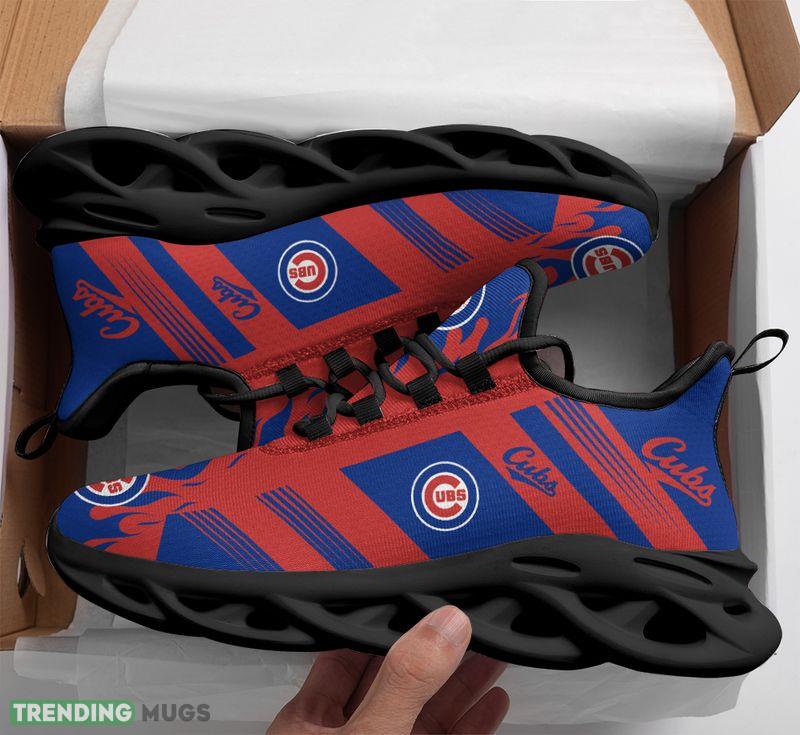 Chicago Cubs Stripe and Fire Pattern Max Soul Shoes Iconic Running Sneakers Max Soul Chicago Cubs Stripe and Fire Pattern Max Soul Shoes Iconic Running Sneakers Max Soul