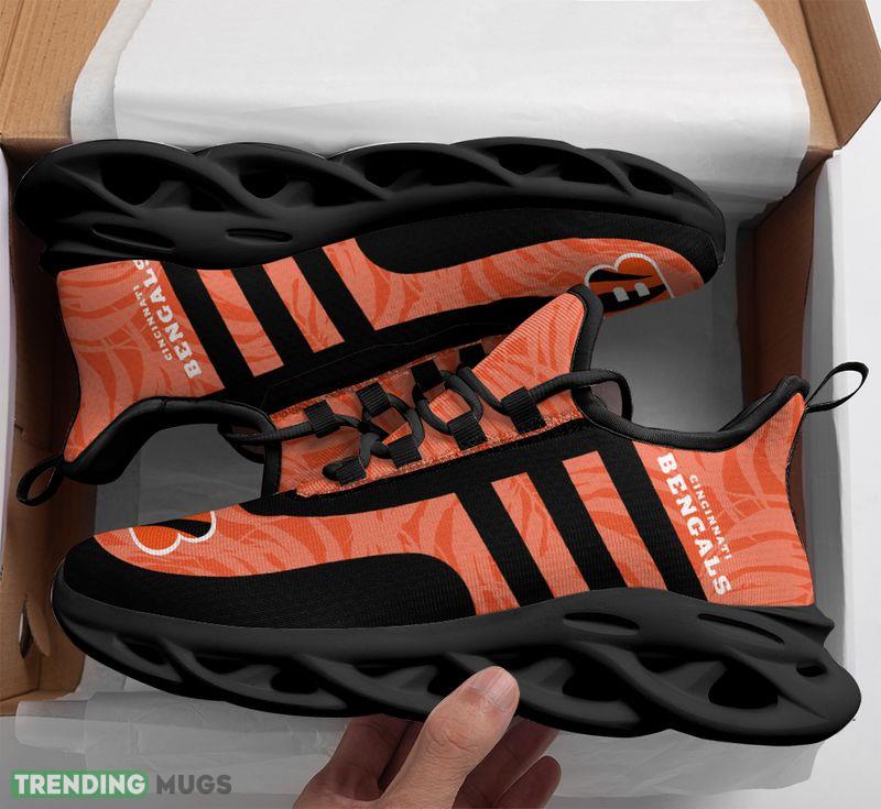 Cincinnati Bengals Leaf and Stripe Pattern Men's and Women's Max Soul Shoes Representation Sport Sneakers Max Soul Cincinnati Bengals Leaf and Stripe Pattern Men's and Women's Max Soul Shoes Representation Sport Sneakers Max Soul