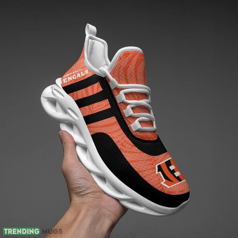 Cincinnati Bengals Leaf and Stripe Pattern Men's and Women's Max Soul Shoes Representation Sport Sneakers Max Soul Cincinnati Bengals Leaf and Stripe Pattern Men's and Women's Max Soul Shoes Representation Sport Sneakers Max Soul