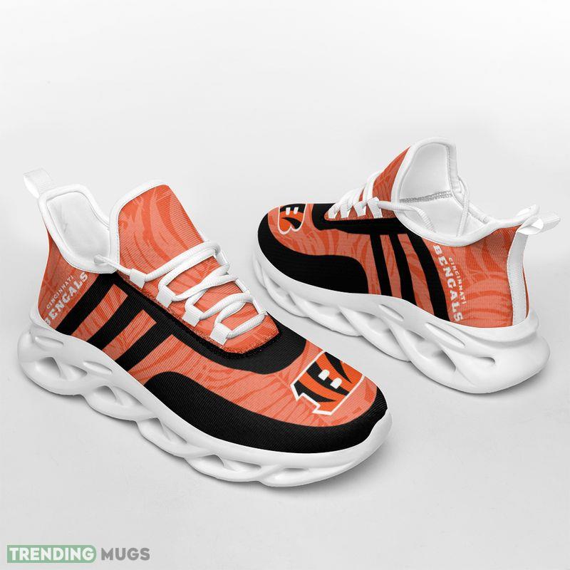 Cincinnati Bengals Leaf and Stripe Pattern Men's and Women's Max Soul Shoes Representation Sport Sneakers Max Soul Cincinnati Bengals Leaf and Stripe Pattern Men's and Women's Max Soul Shoes Representation Sport Sneakers Max Soul