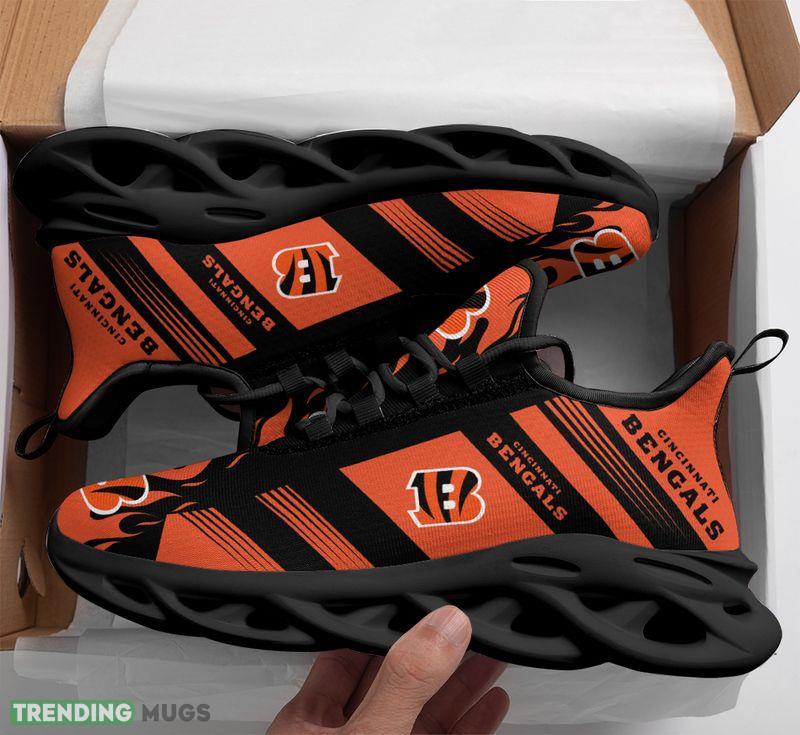 Cincinnati Bengals Stripe and Fire Pattern Max Soul Shoes Graphic Running Sneakers Max Soul Cincinnati Bengals Stripe and Fire Pattern Max Soul Shoes Graphic Running Sneakers Max Soul