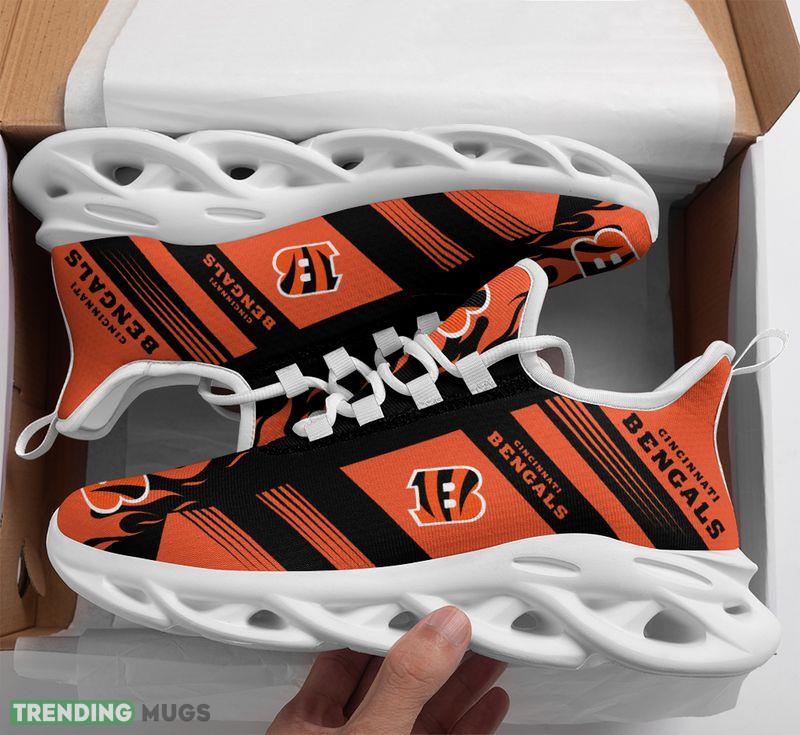 Cincinnati Bengals Stripe and Fire Pattern Max Soul Shoes Graphic Running Sneakers - Cincinnati Bengals Stripe and Fire Pattern Max Soul Shoes_1 Cincinnati Bengals Stripe and Fire Pattern Max Soul Shoes Graphic Running Sneakers - Cincinnati Bengals Stripe and Fire Pattern Max Soul Shoes_1