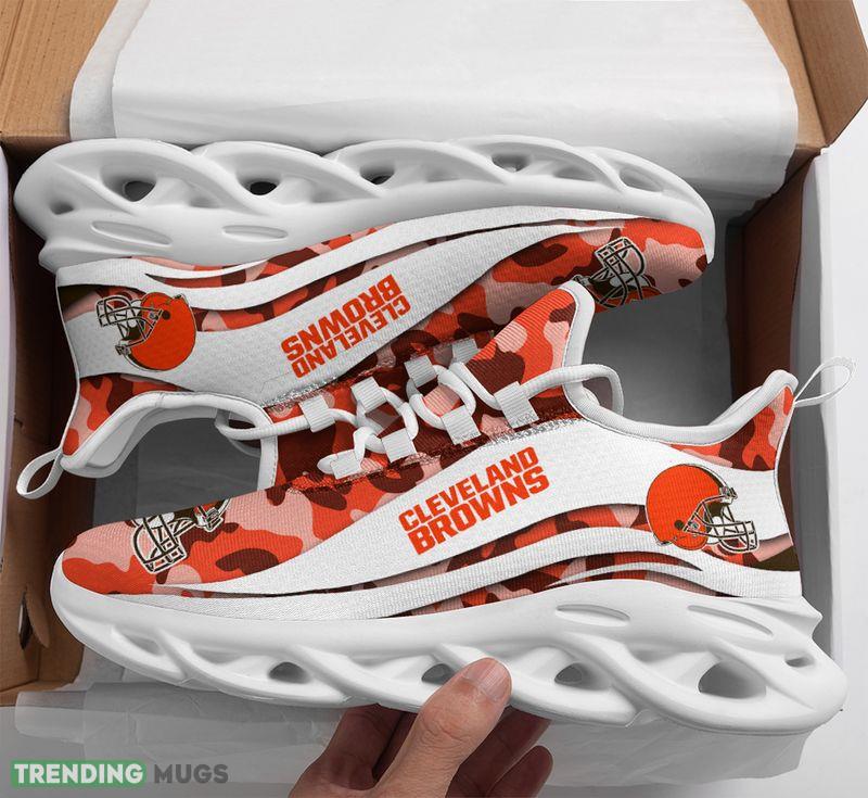 Cleveland Browns Camo Pattern Max Soul Shoes Trendsetter Running Sneakers - Cleveland Browns Camo Pattern Max Soul Shoes_1