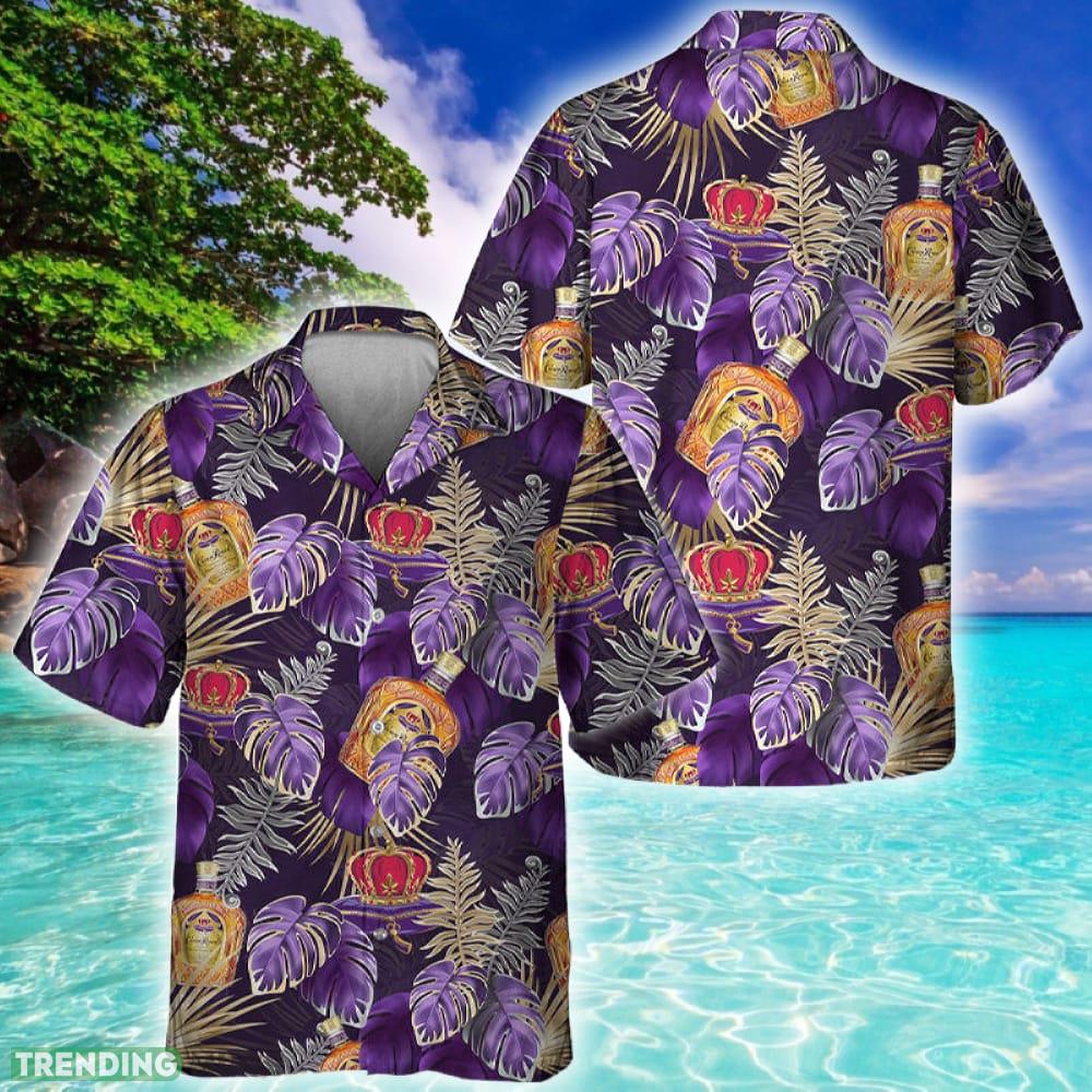 Crown Royal Palm Leaves Print Hawaiian Shirt - Crown Royal Palm Leaves Print Hawaiian Shirt