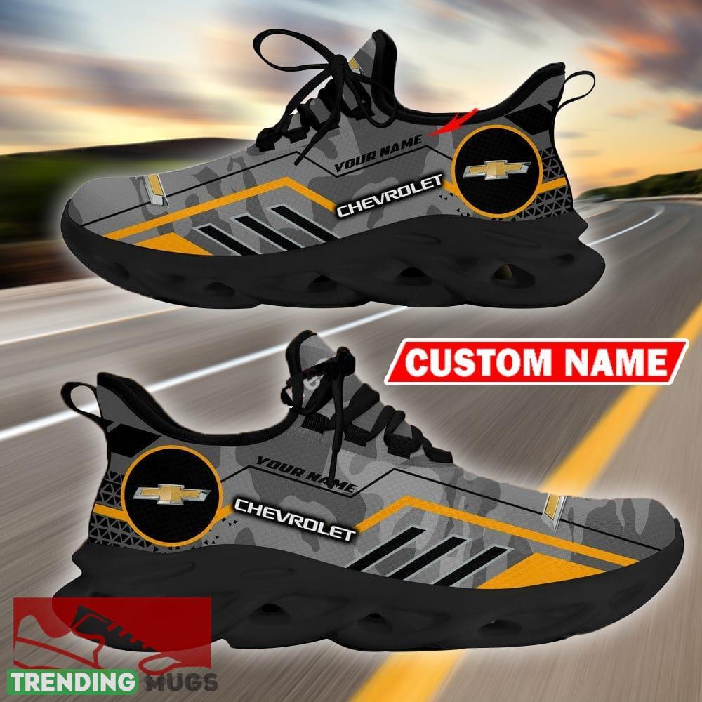 Custom Name Chevrolet Logo Camo Grey Max Soul Sneakers Racing Car And Motorcycle Chunky Sneakers Max Soul Custom Name Chevrolet Logo Camo Grey Max Soul Sneakers Racing Car And Motorcycle Chunky Sneakers Max Soul