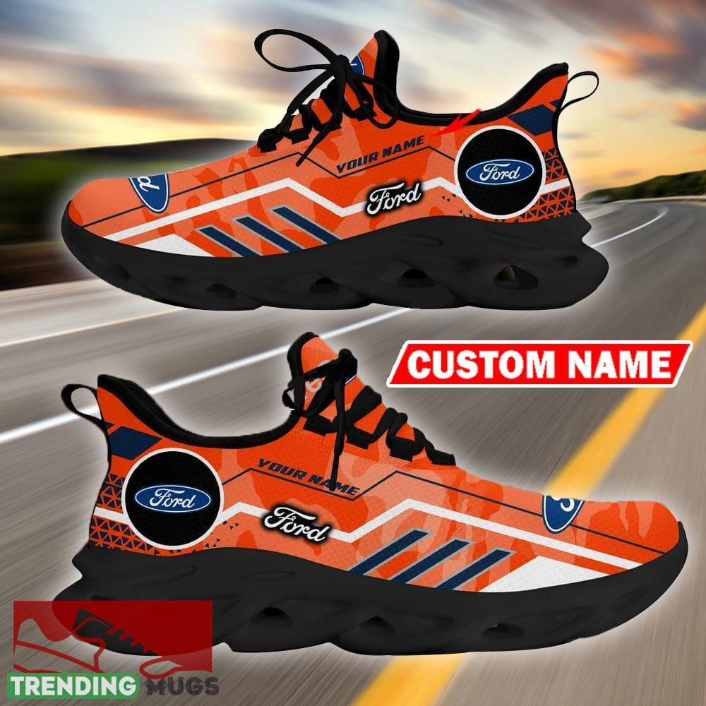 Custom Name Ford Logo Camo Orange Max Soul Sneakers Racing Car And Motorcycle Chunky Sneakers Max Soul Custom Name Ford Logo Camo Orange Max Soul Sneakers Racing Car And Motorcycle Chunky Sneakers Max Soul