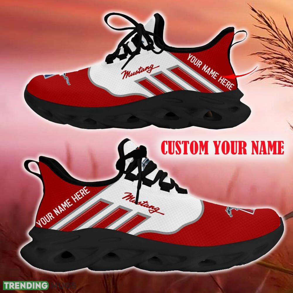 Custom Name Ford Mustang Red Car Logo Max Soul Sneakers For Fans Team Running Shoes Gift Men And Women Max Soul Custom Name Ford Mustang Red Car Logo Max Soul Sneakers For Fans Team Running Shoes Gift Men And Women Max Soul