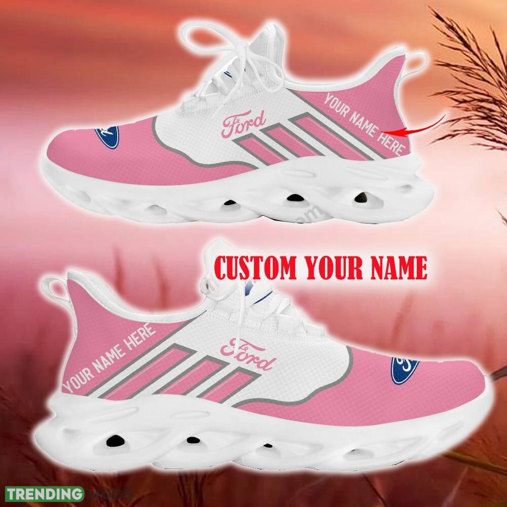 Custom Name Ford Pink Car Logo Max Soul Sneakers For Fans Team Running Shoes Gift Men And Women - Ford Max Soul Shoes New Car_17 Custom Name Ford Pink Car Logo Max Soul Sneakers For Fans Team Running Shoes Gift Men And Women - Ford Max Soul Shoes New Car_17