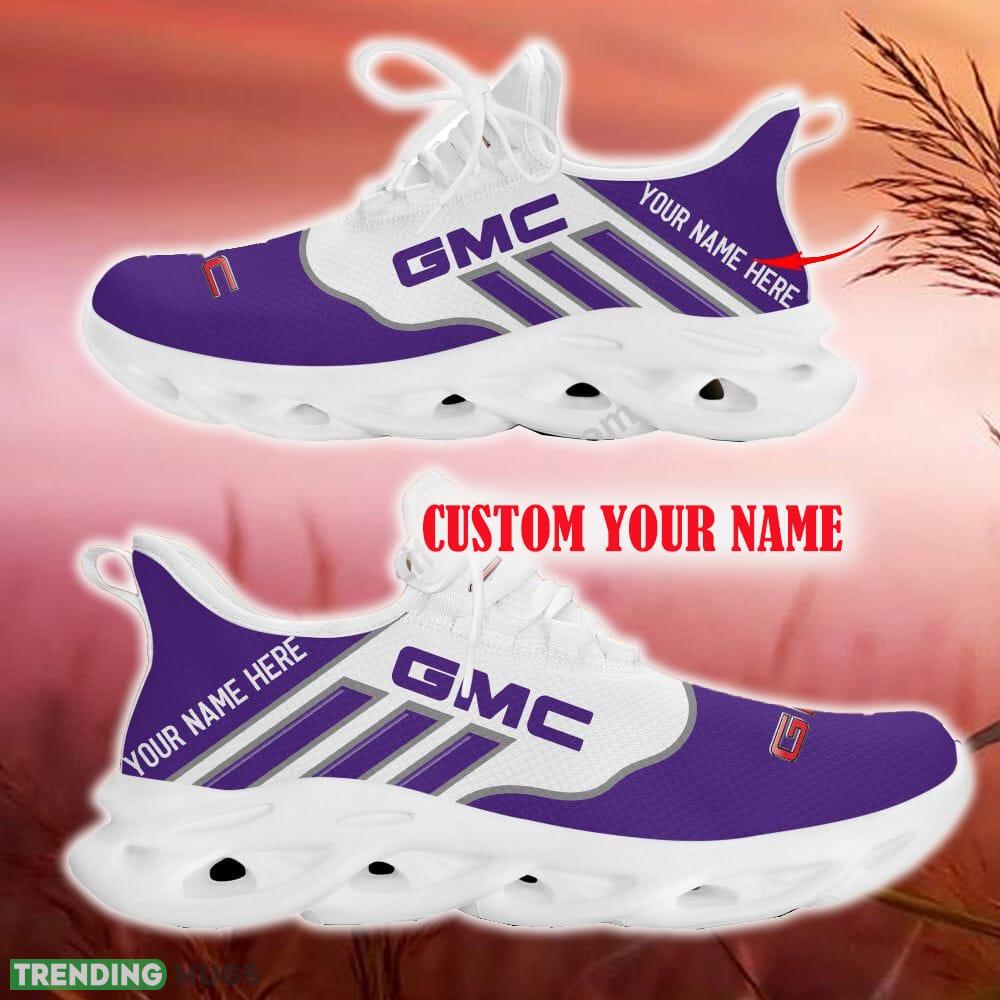 Custom Name GMC Purple Car Logo Max Soul Sneakers For Fans Team Running Shoes Gift Men And Women Max Soul Custom Name GMC Purple Car Logo Max Soul Sneakers For Fans Team Running Shoes Gift Men And Women Max Soul