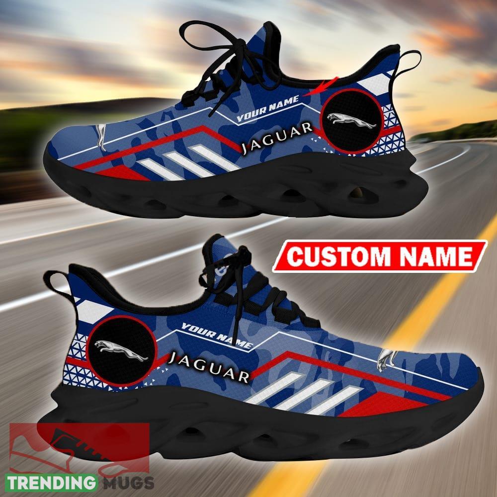 Custom Name Jaguar Logo Camo Blue Max Soul Sneakers Racing Car And Motorcycle Chunky Sneakers Max Soul Custom Name Jaguar Logo Camo Blue Max Soul Sneakers Racing Car And Motorcycle Chunky Sneakers Max Soul
