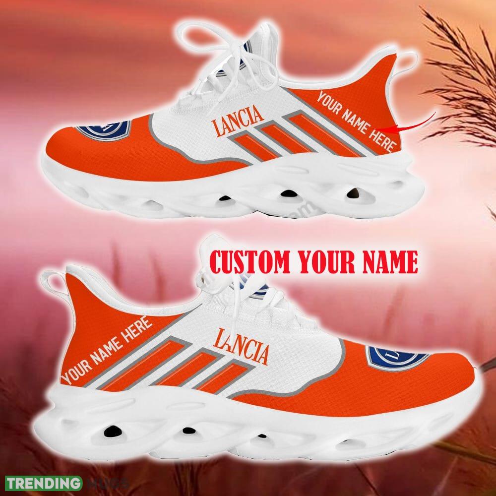 Custom Name Lancia Orange Car Logo Max Soul Sneakers For Fans Team Running Shoes Gift Men And Women - Lancia Max Soul Shoes New Car_19 Custom Name Lancia Orange Car Logo Max Soul Sneakers For Fans Team Running Shoes Gift Men And Women - Lancia Max Soul Shoes New Car_19