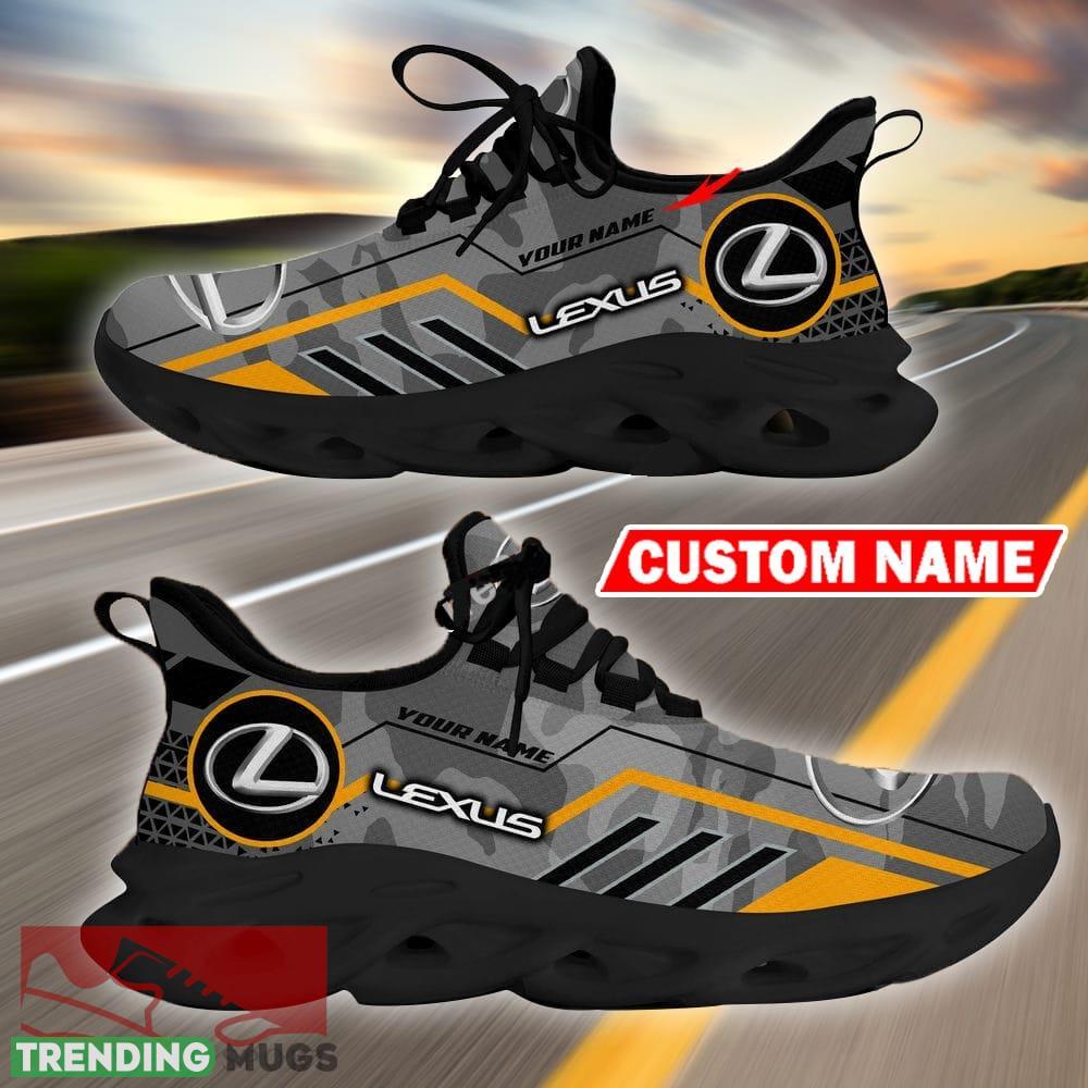 Custom Name Lexus Logo Camo Grey Max Soul Sneakers Racing Car And Motorcycle Chunky Sneakers Max Soul Custom Name Lexus Logo Camo Grey Max Soul Sneakers Racing Car And Motorcycle Chunky Sneakers Max Soul