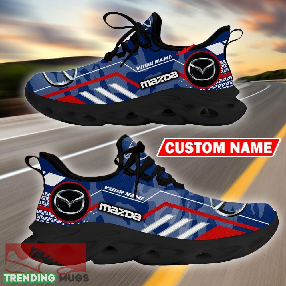 Custom Name Mazda Logo Camo Blue Max Soul Sneakers Racing Car And Motorcycle Chunky Sneakers Max Soul Custom Name Mazda Logo Camo Blue Max Soul Sneakers Racing Car And Motorcycle Chunky Sneakers Max Soul