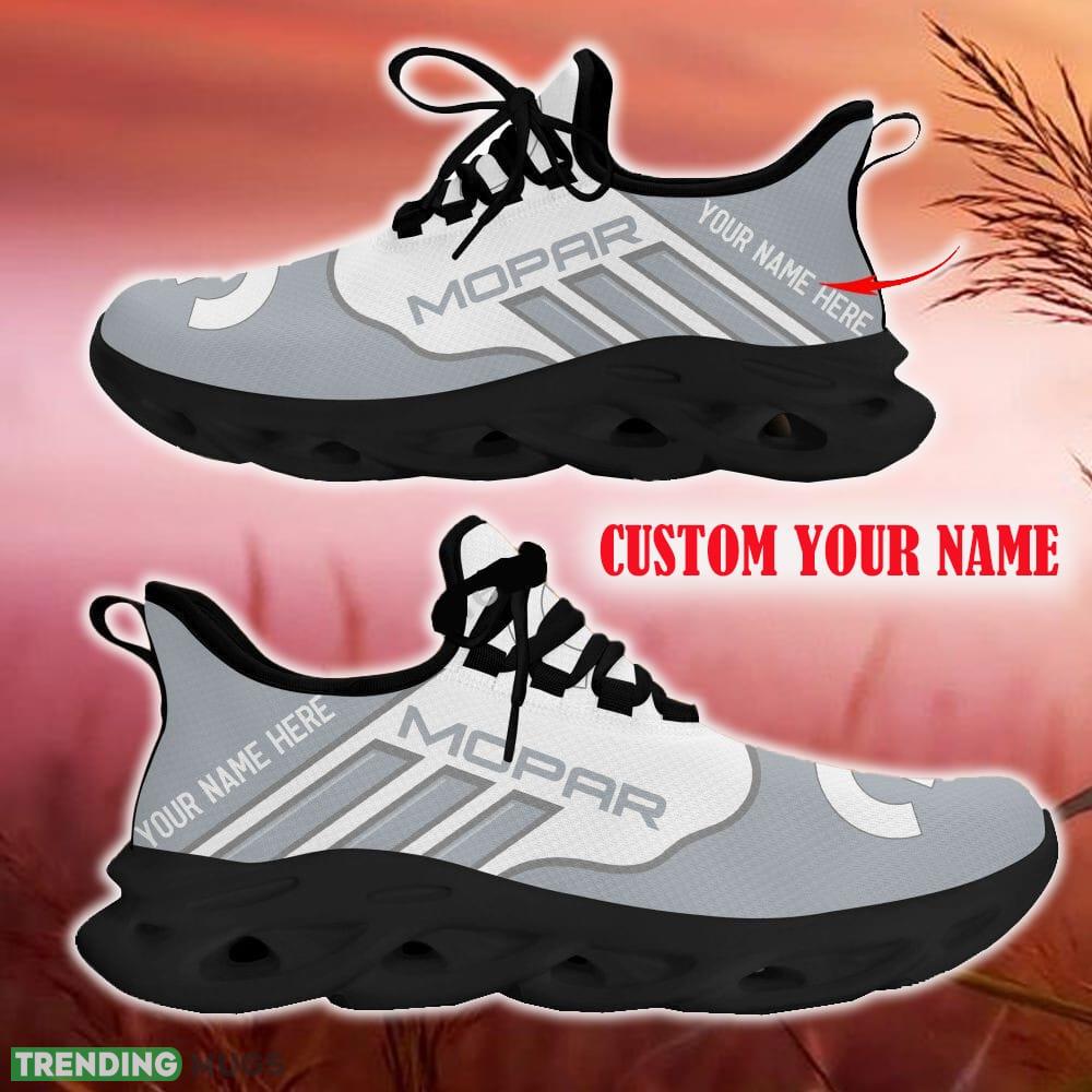Custom Name Mopar Grey Car Logo Max Soul Sneakers For Fans Team Running Shoes Gift Men And Women Max Soul Custom Name Mopar Grey Car Logo Max Soul Sneakers For Fans Team Running Shoes Gift Men And Women Max Soul