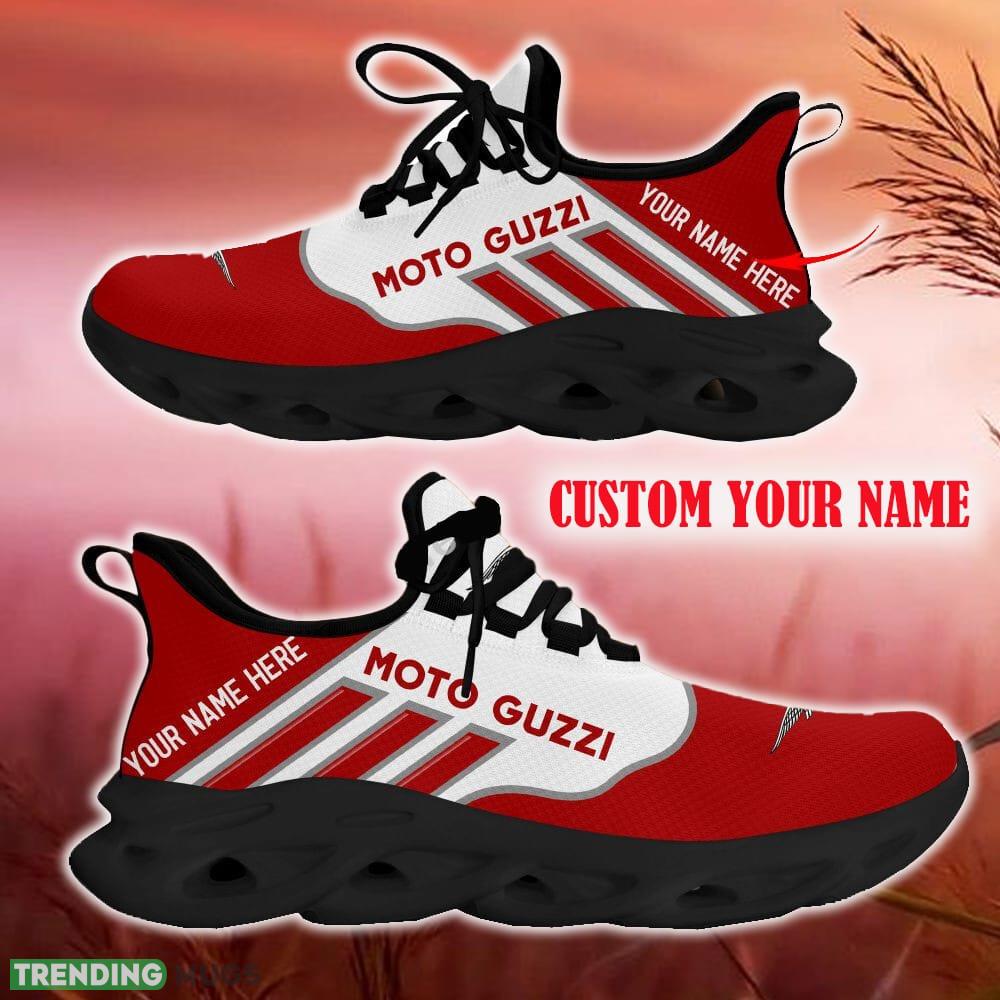 Custom Name Moto Guzzi Red Car Logo Max Soul Sneakers For Fans Team Running Shoes Gift Men And Women Max Soul Custom Name Moto Guzzi Red Car Logo Max Soul Sneakers For Fans Team Running Shoes Gift Men And Women Max Soul